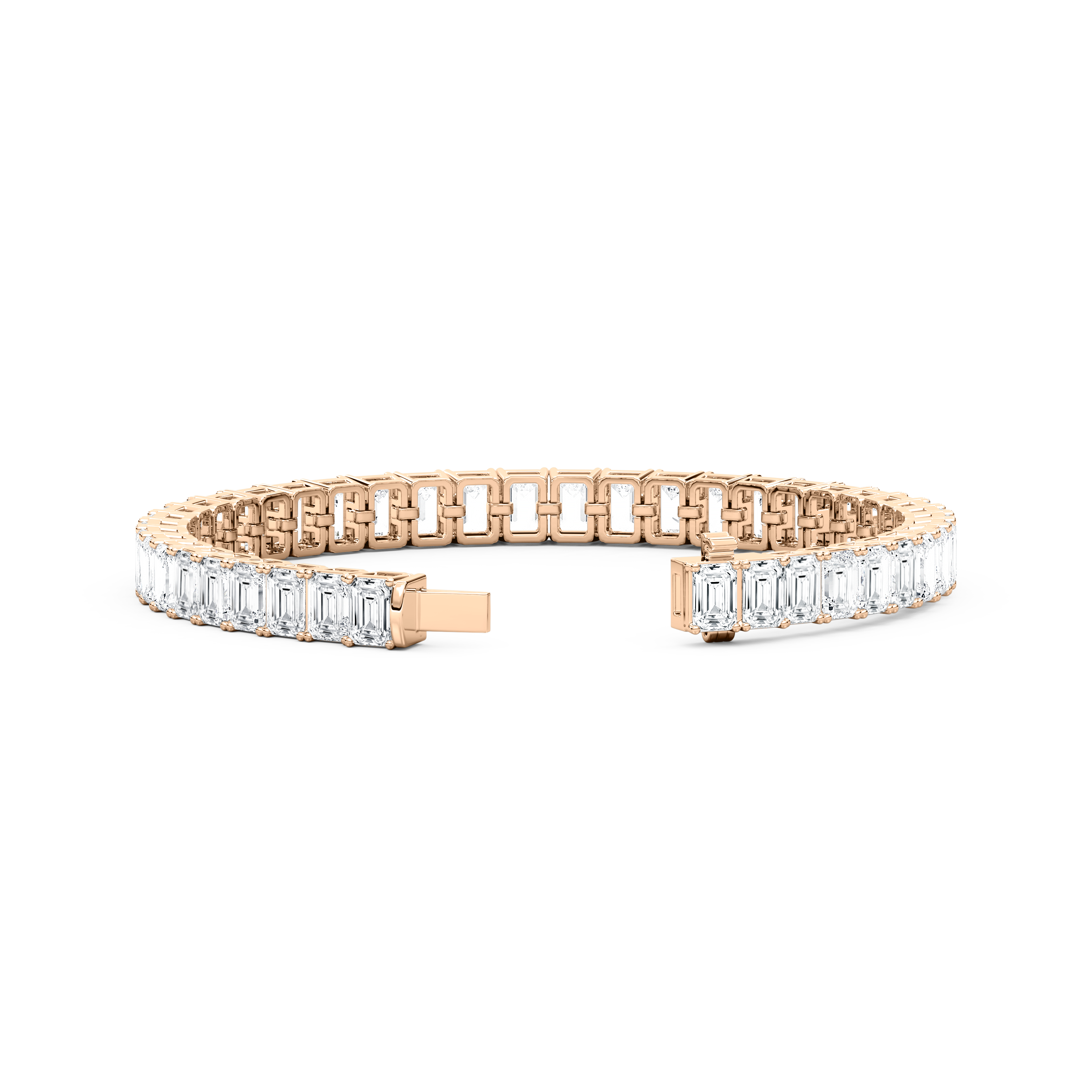 Emerald Cut Diamonds Tennis Bracelet