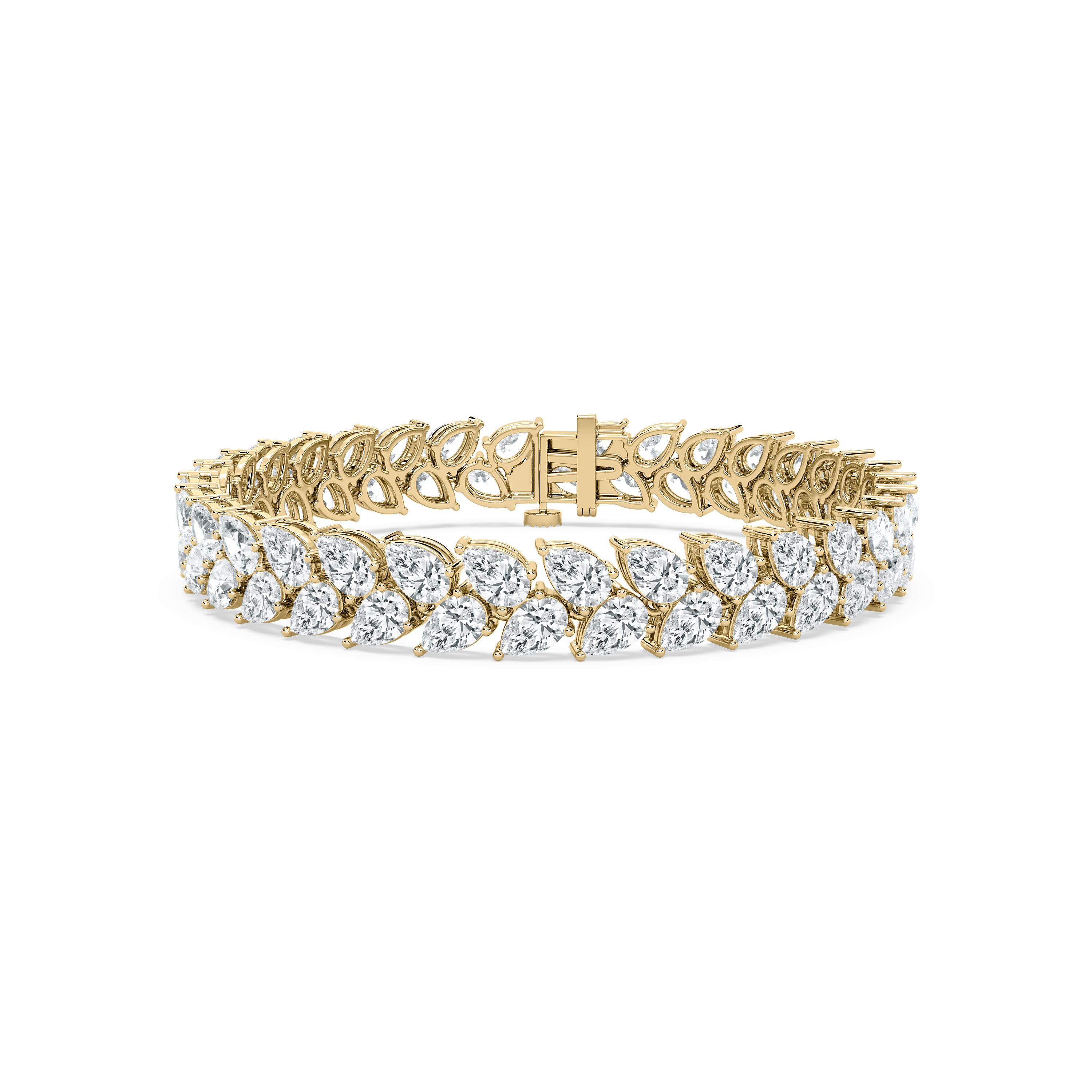 20 Carat Pear Diamond Alternaet Set Tennis Bracelet