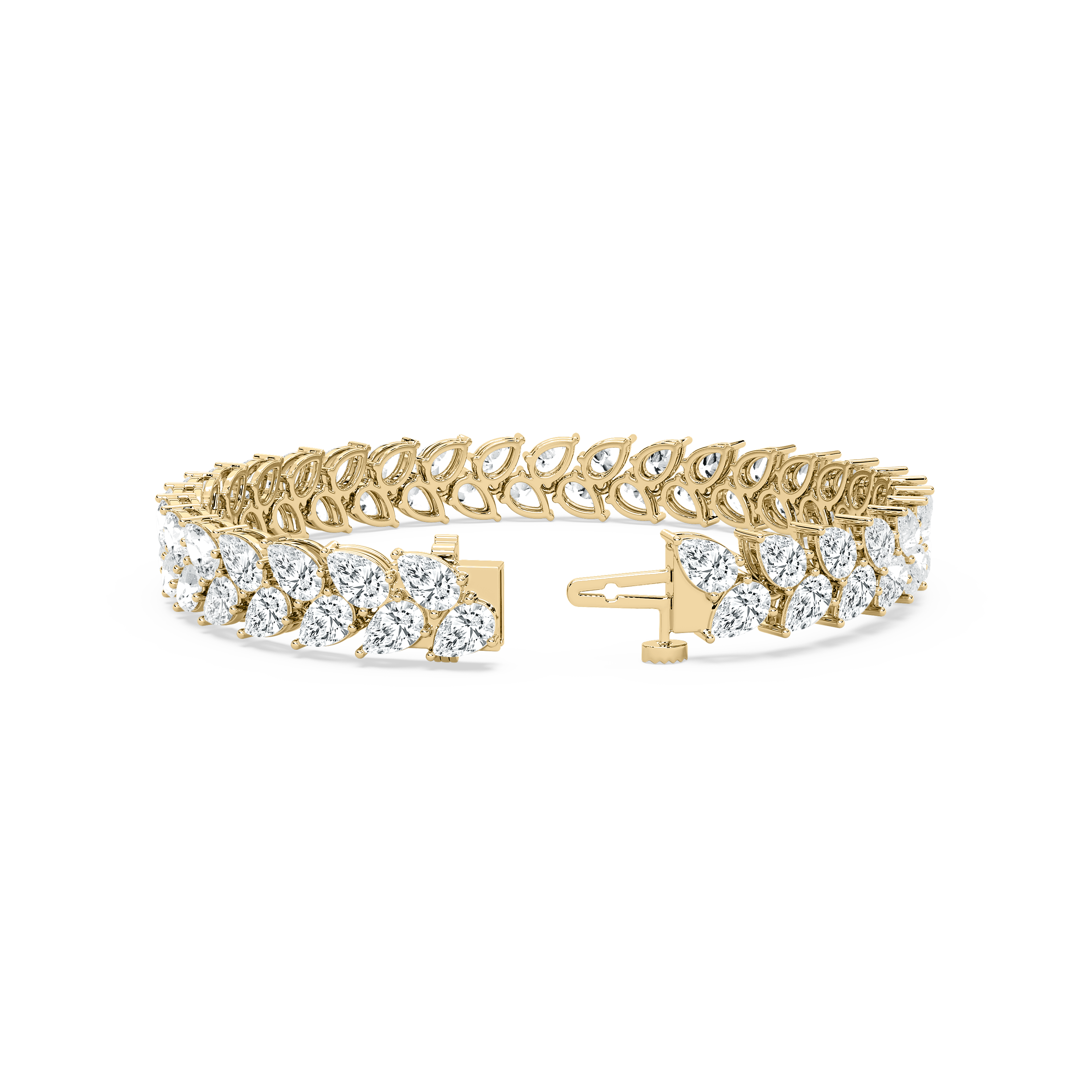 20 Carat Pear Diamond Alternaet Set Tennis Bracelet