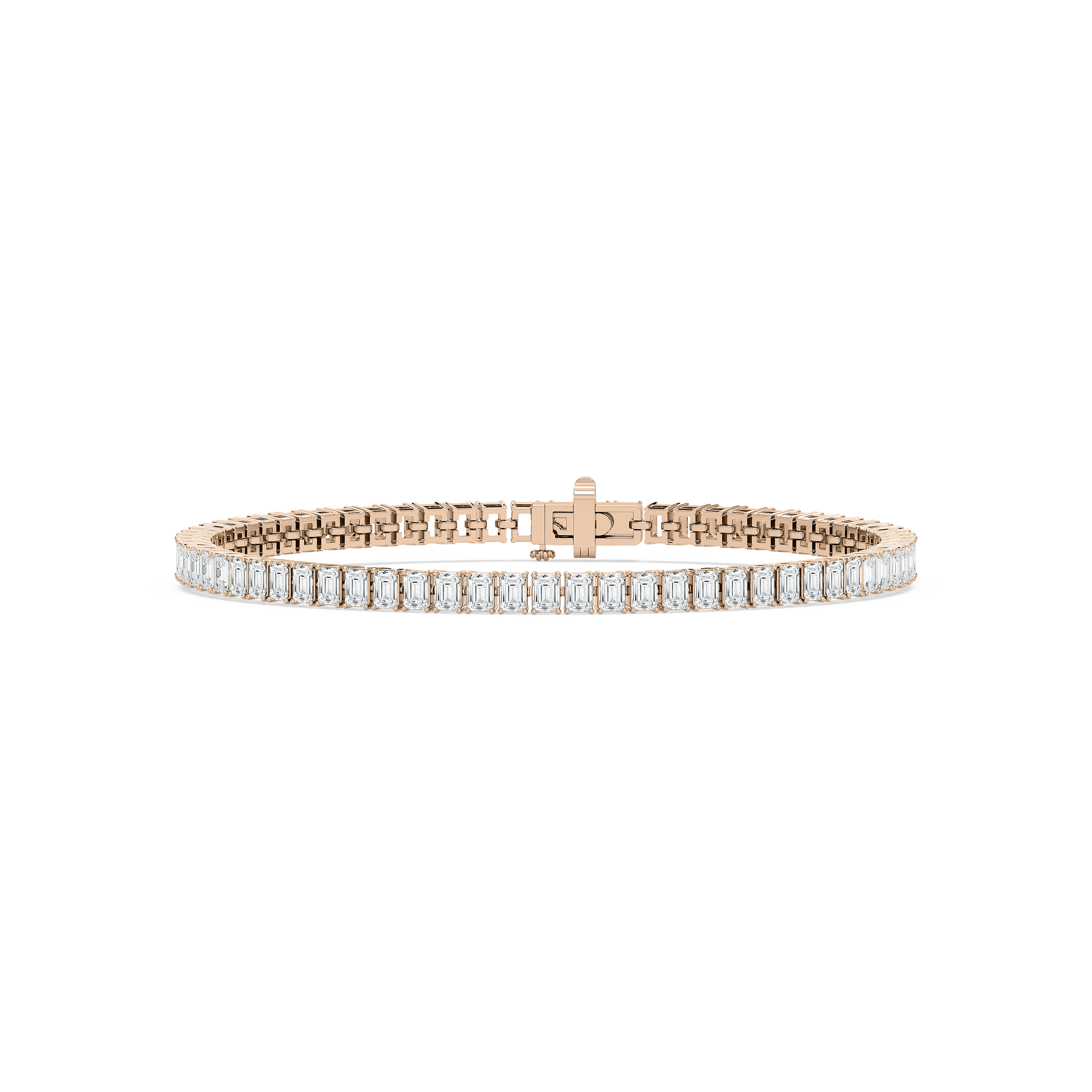 Emerald Cut Lab Diamond Tennis Bracelet