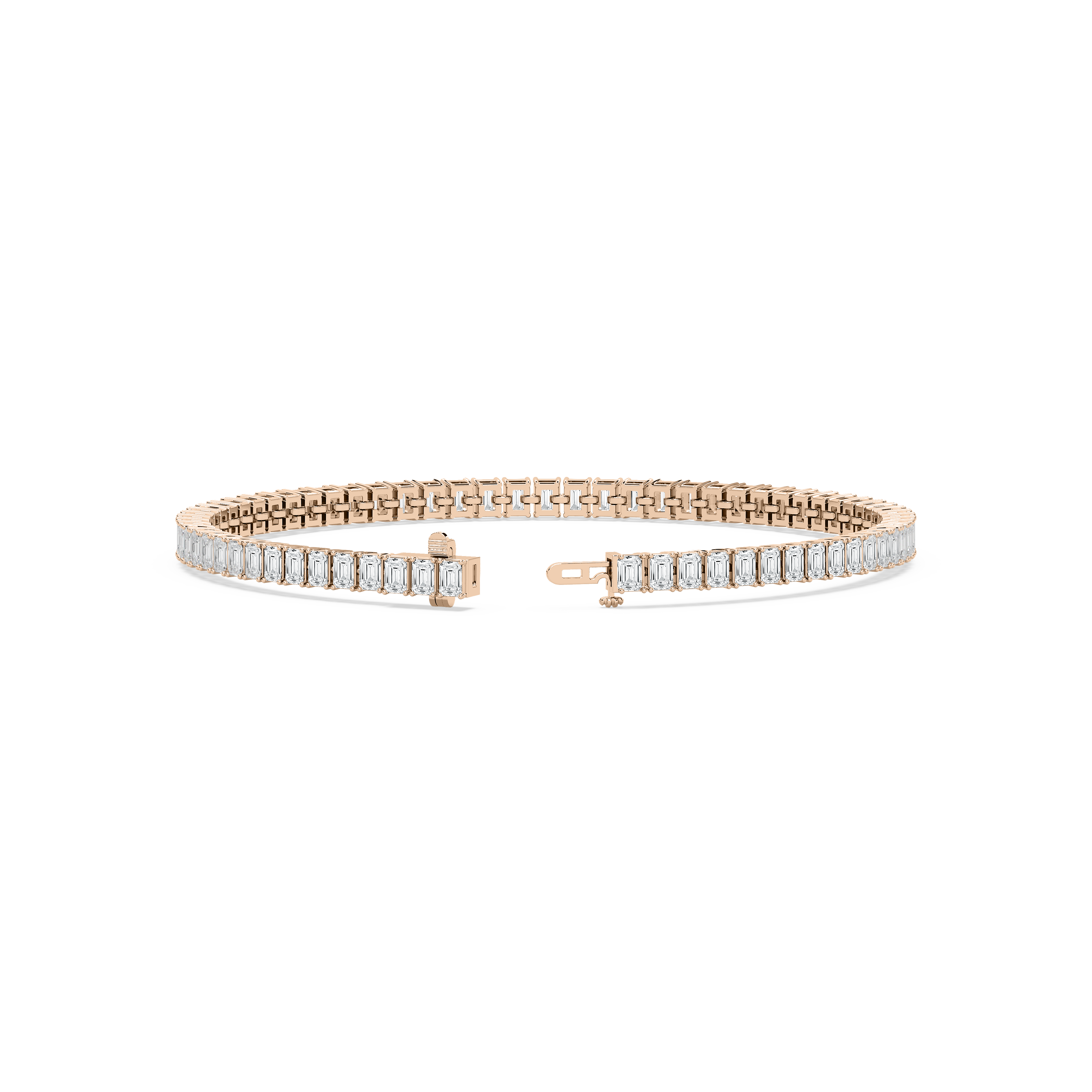 Emerald Cut Lab Diamond Tennis Bracelet