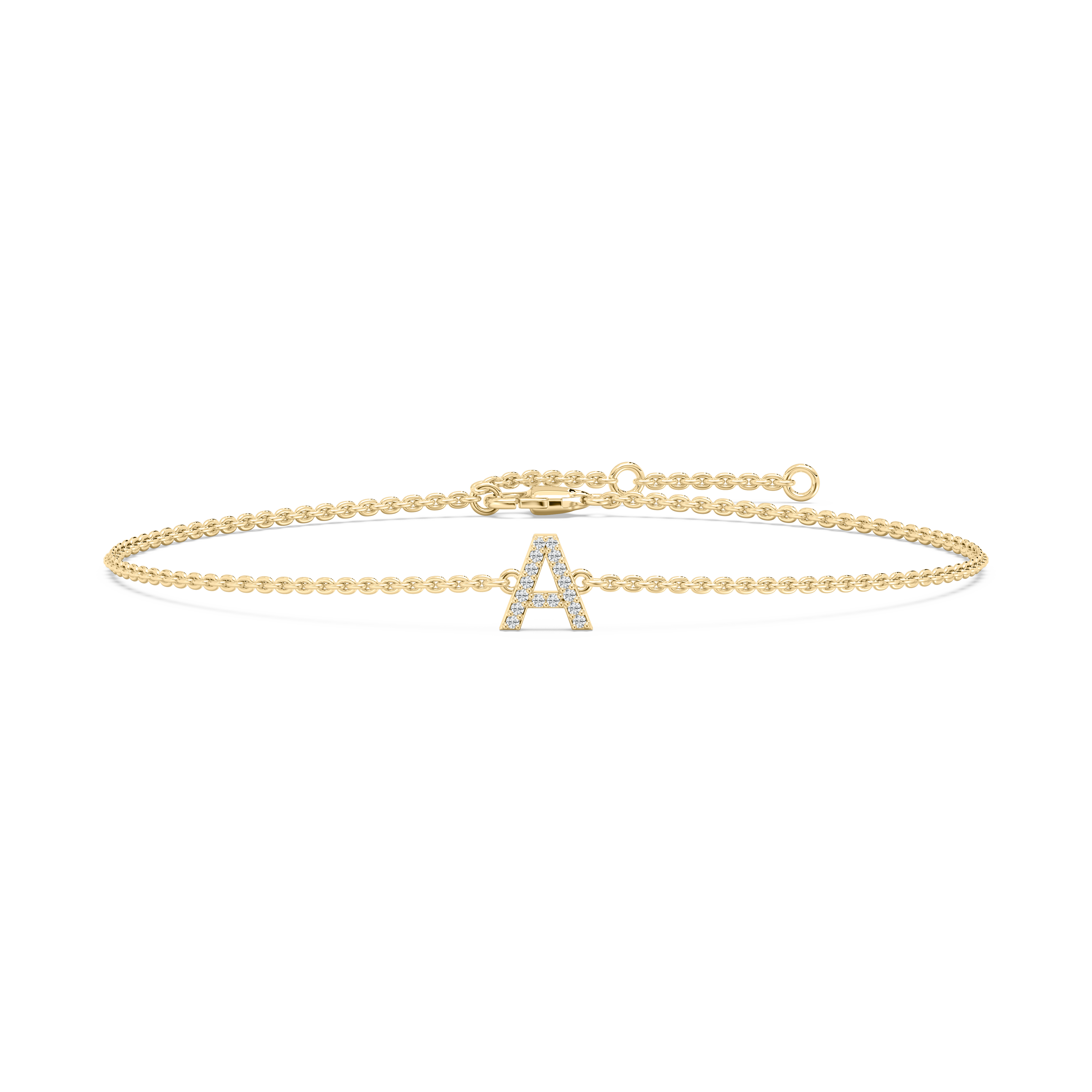 Diamond A Initial Fashion Bracelet