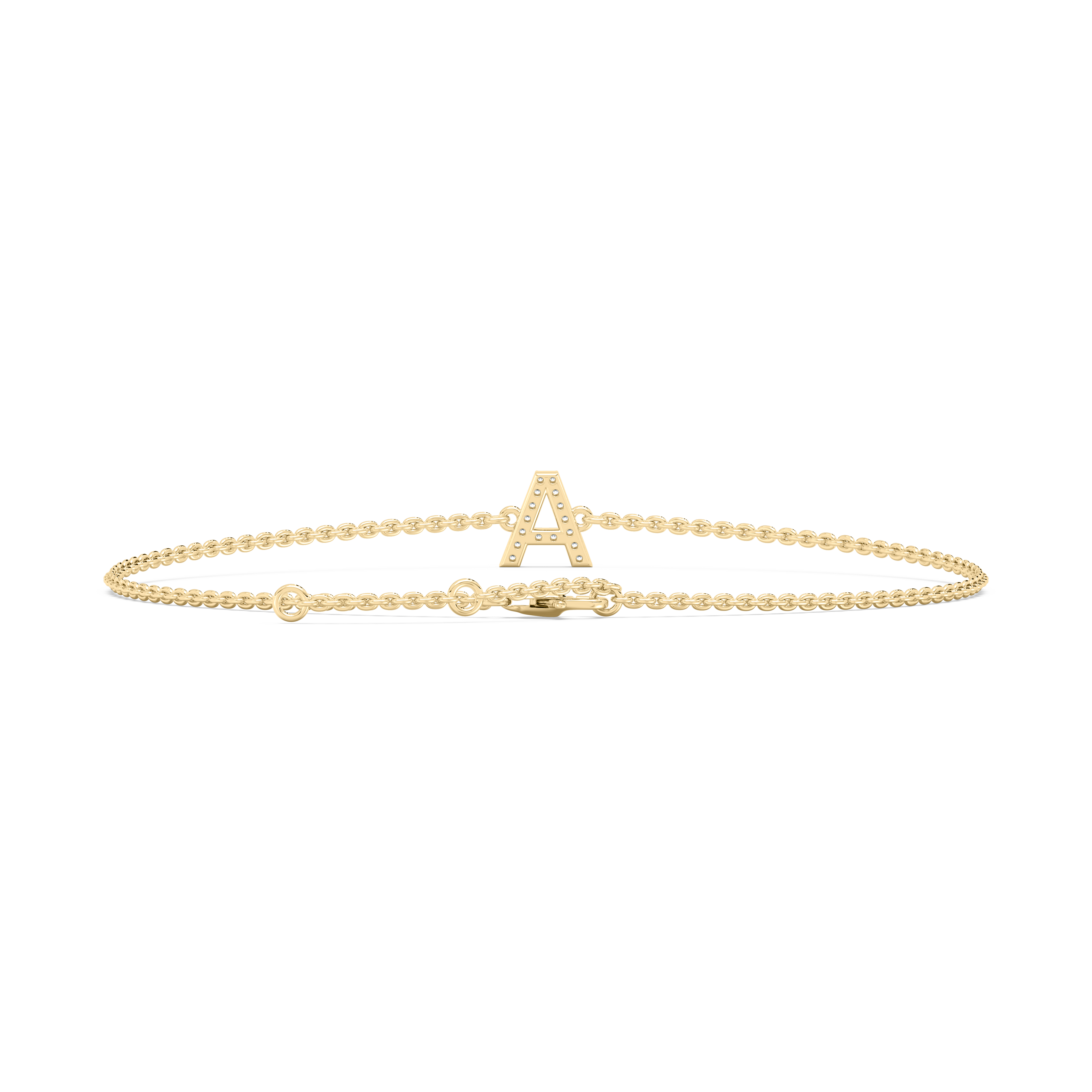 Diamond A Initial Fashion Bracelet