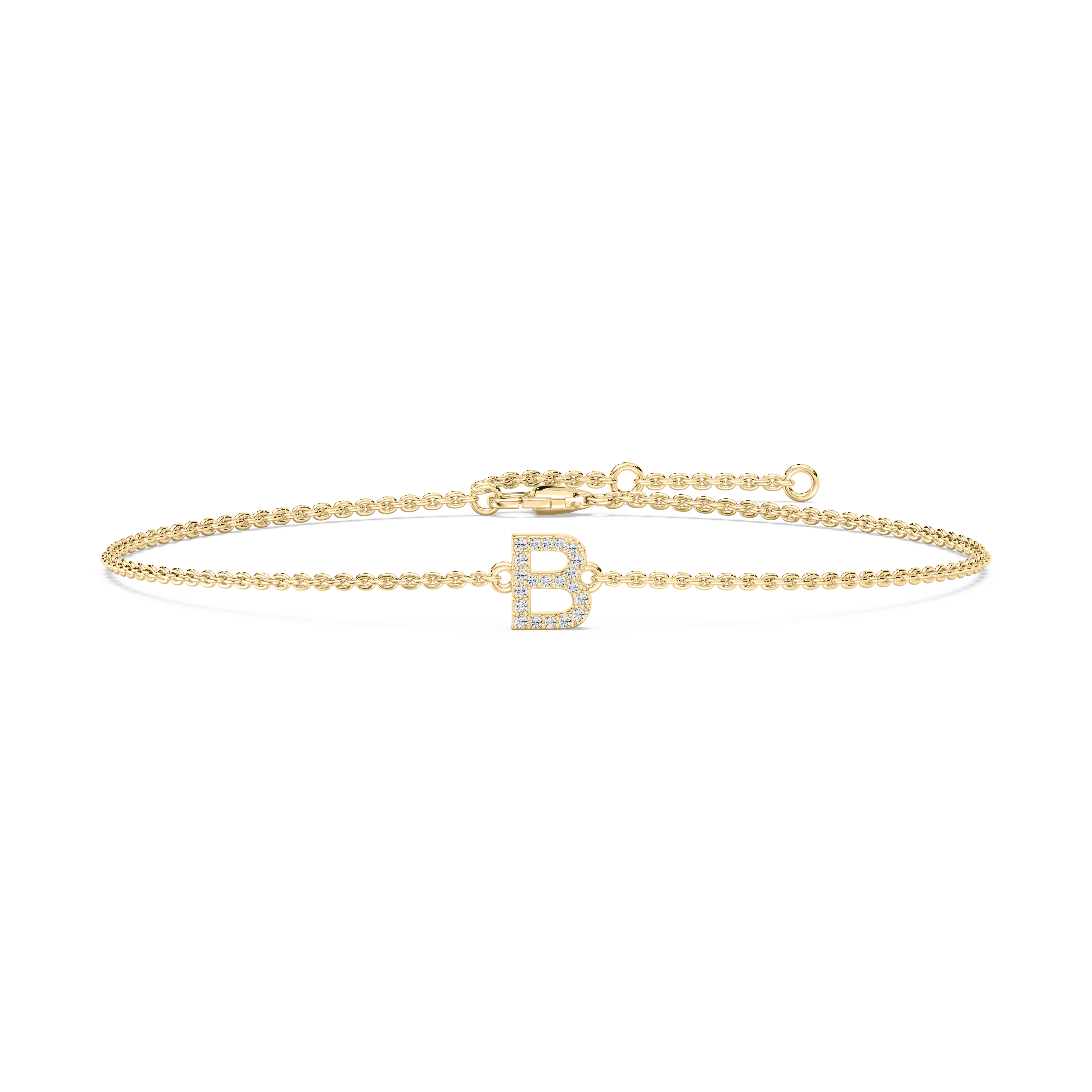 Diamond B Initial Fashion Bracelet