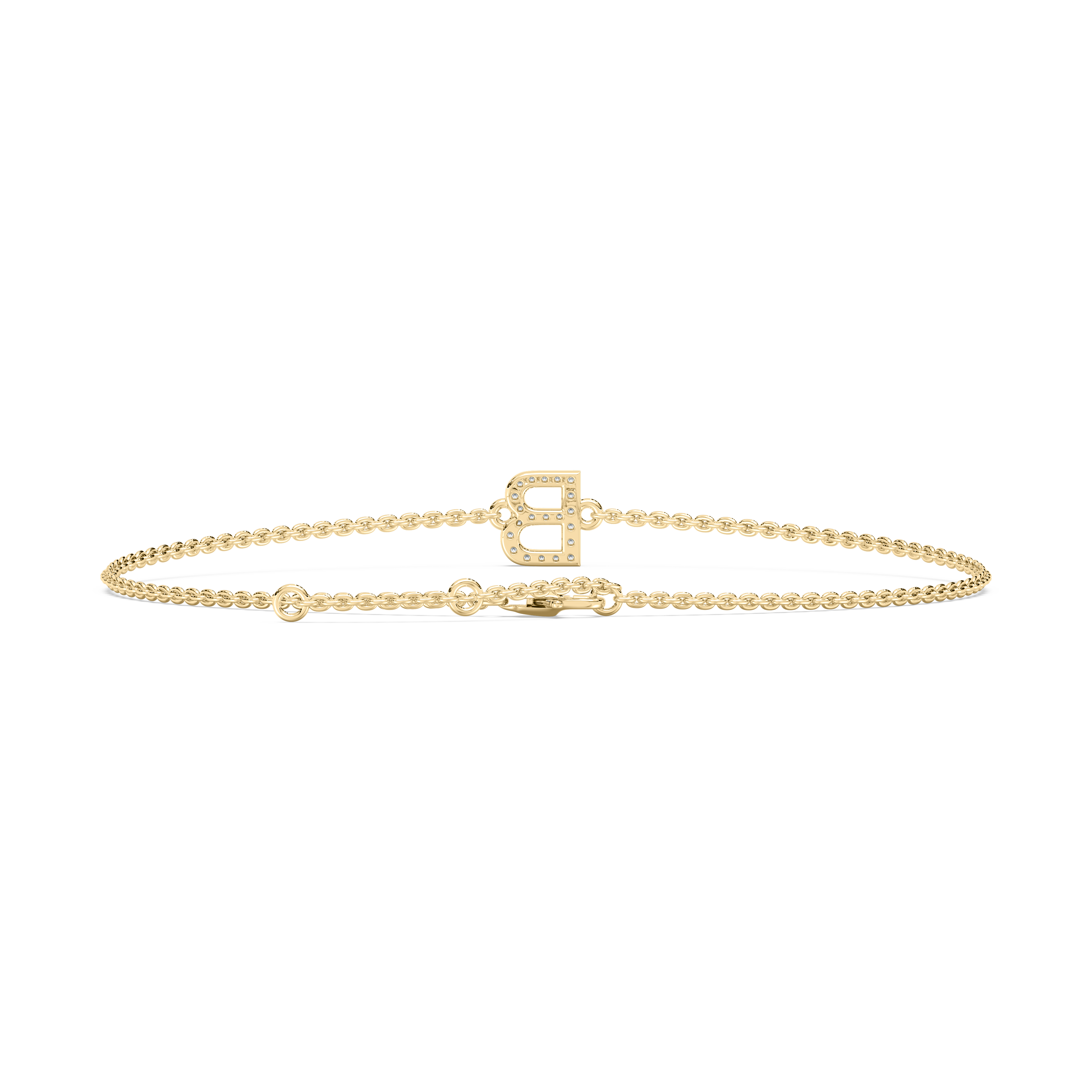 Diamond B Initial Fashion Bracelet