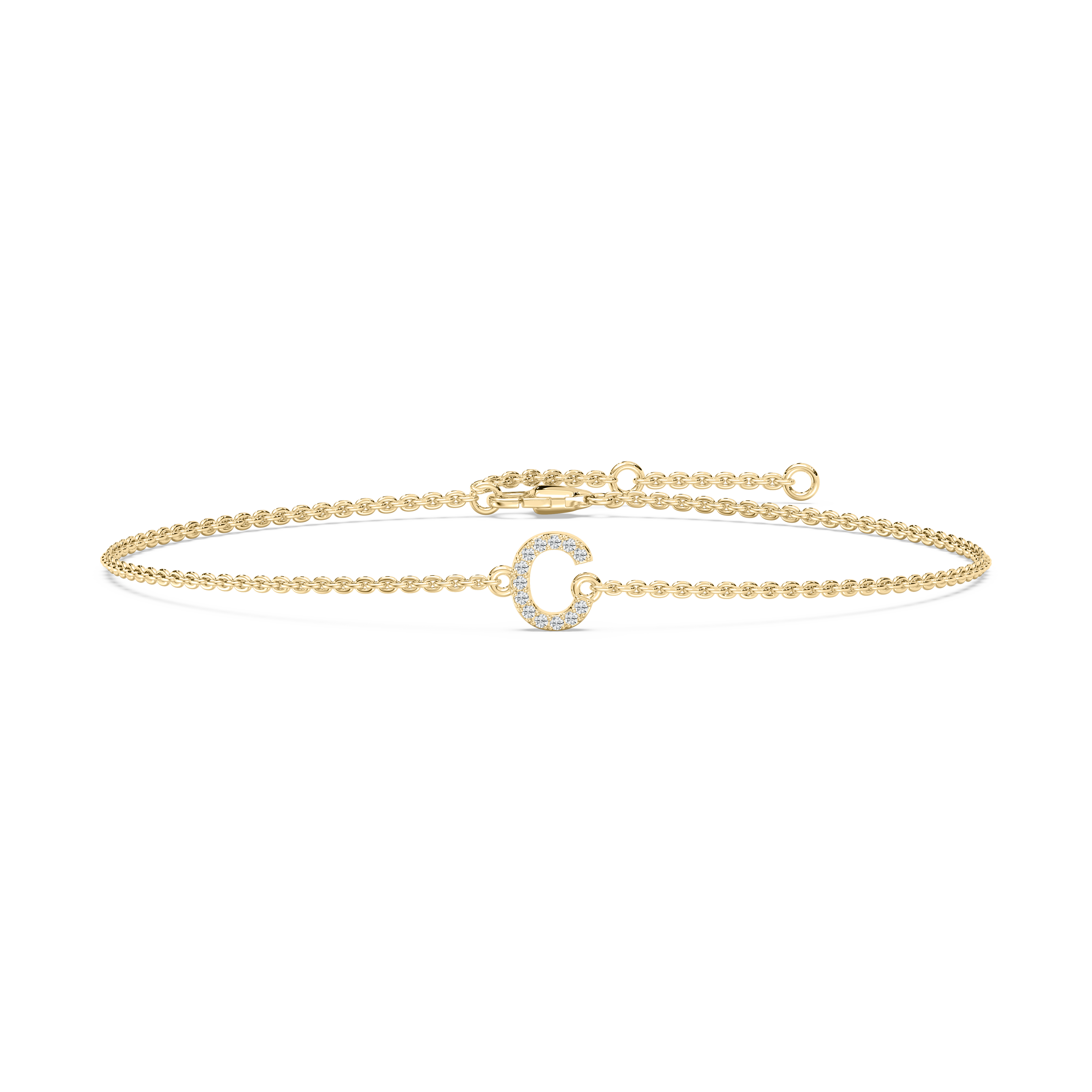Diamond C Intial Fashion Bracelet