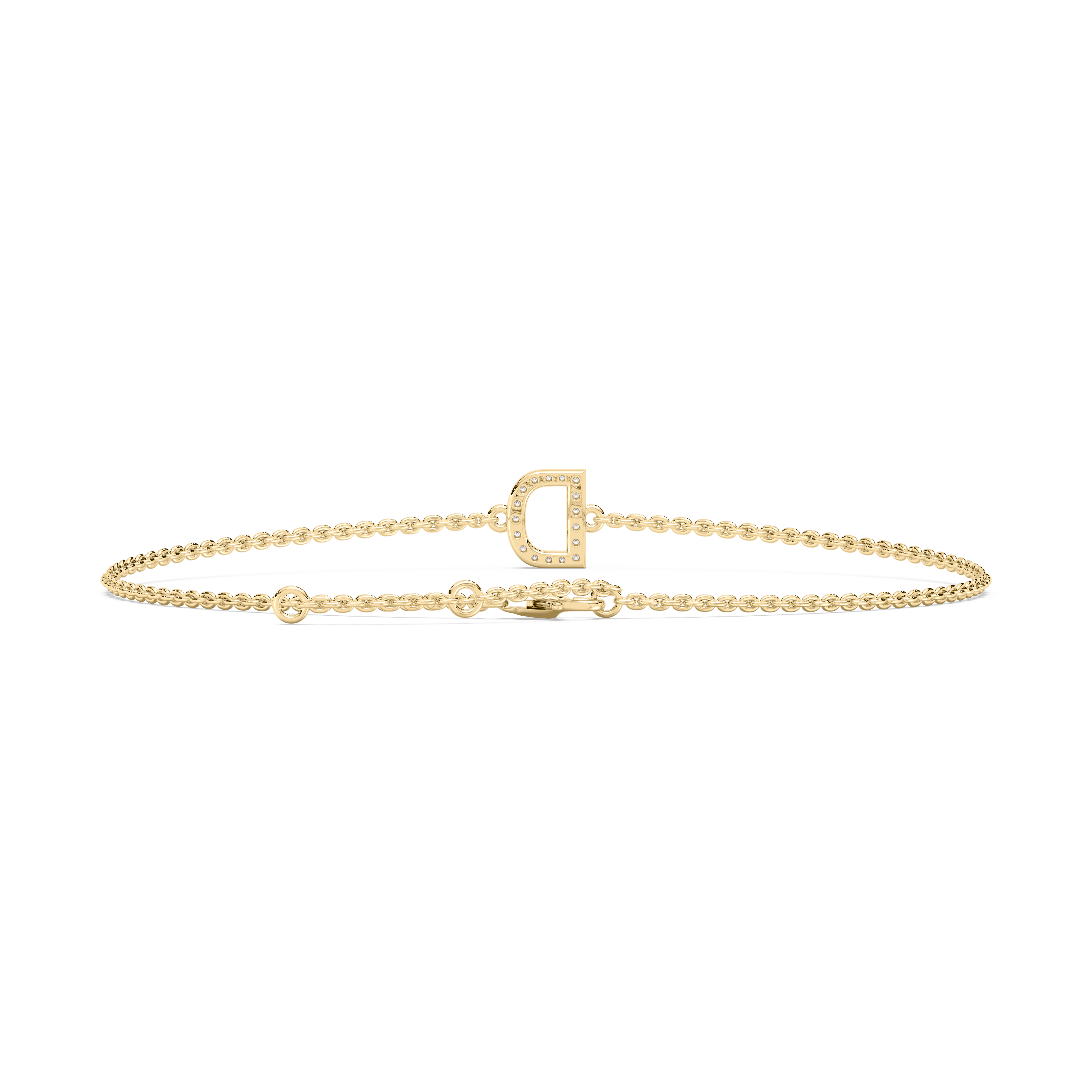 Diamond D Initial Fashion Bracelet