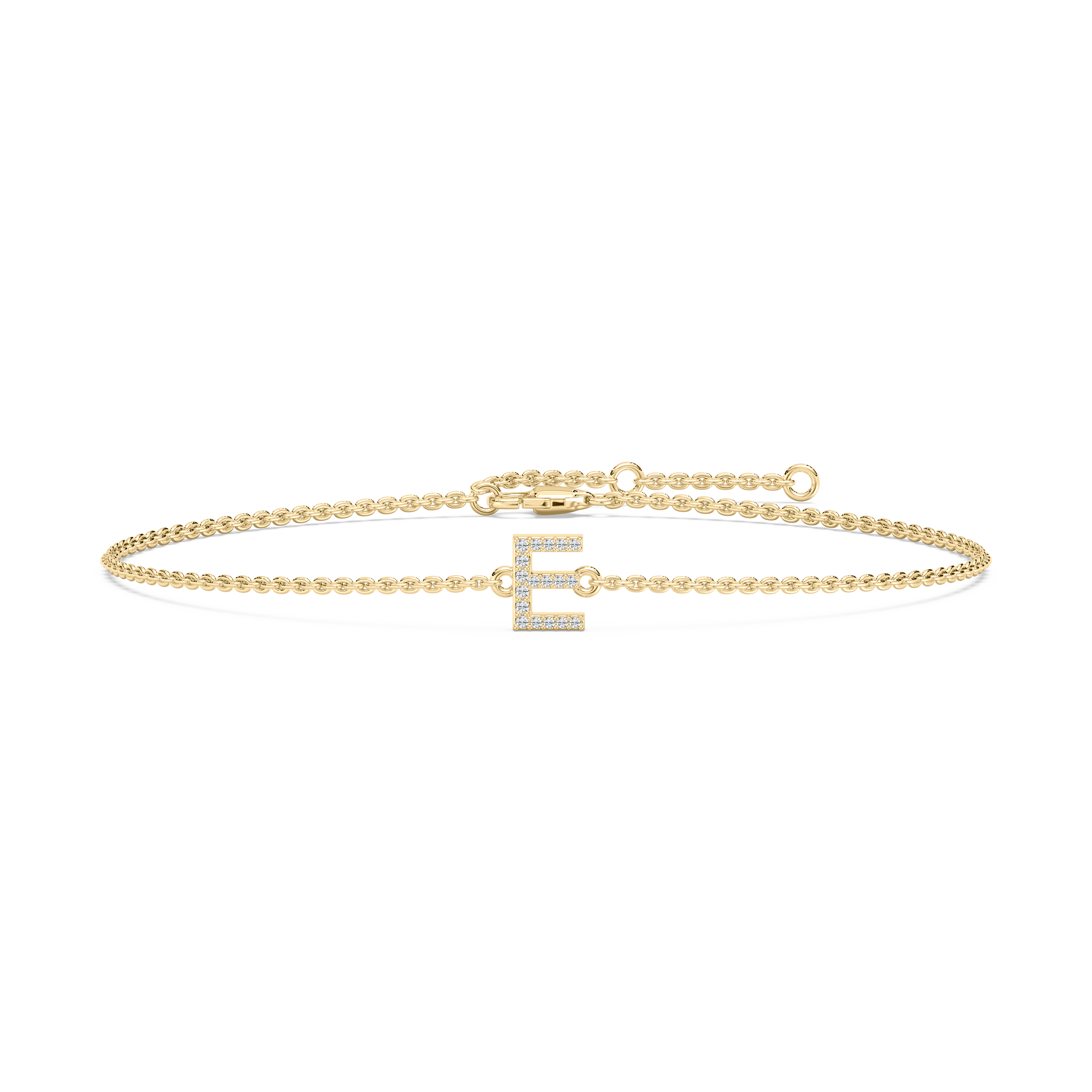 Diamond E Initial Fashion Bracelet