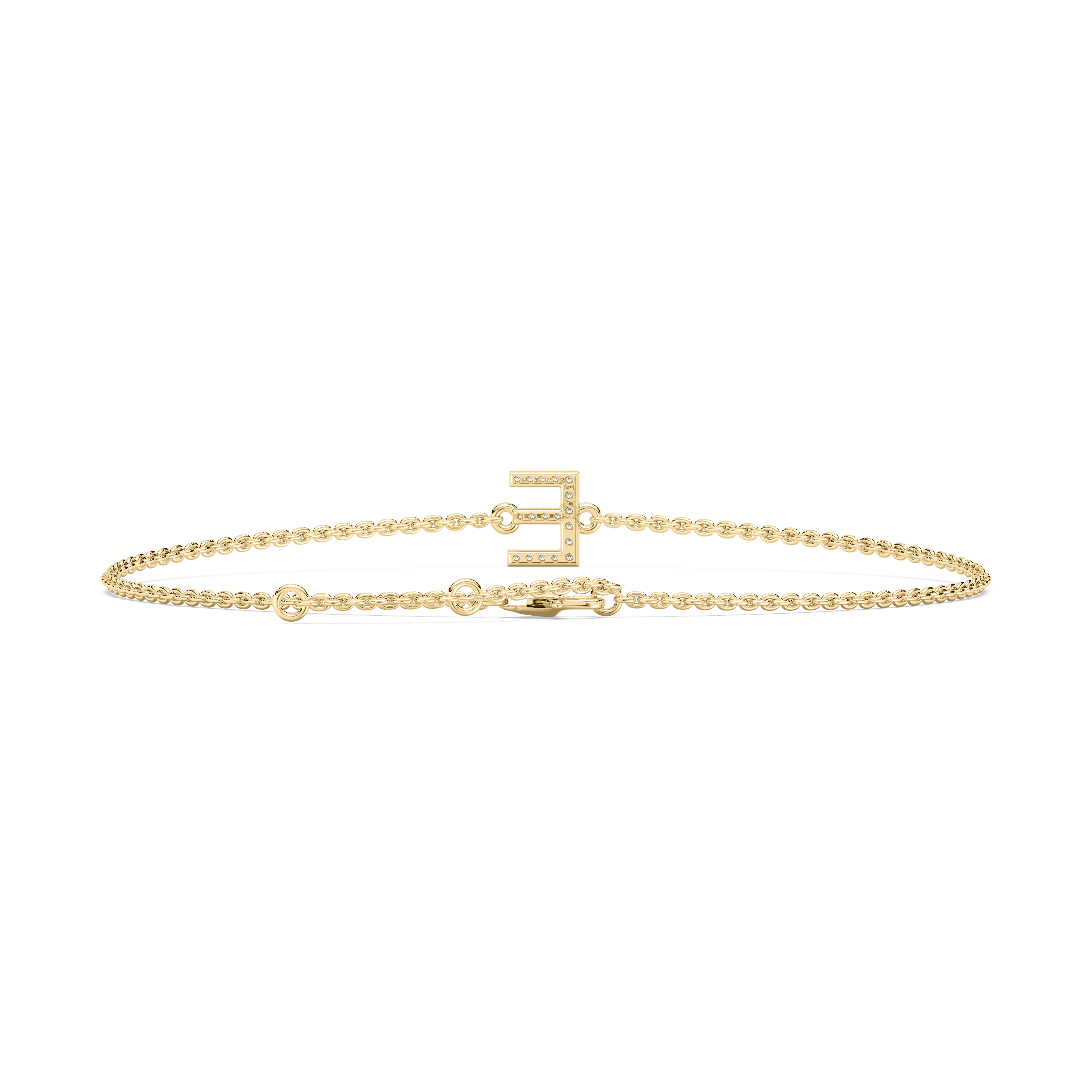 Diamond E Initial Fashion Bracelet