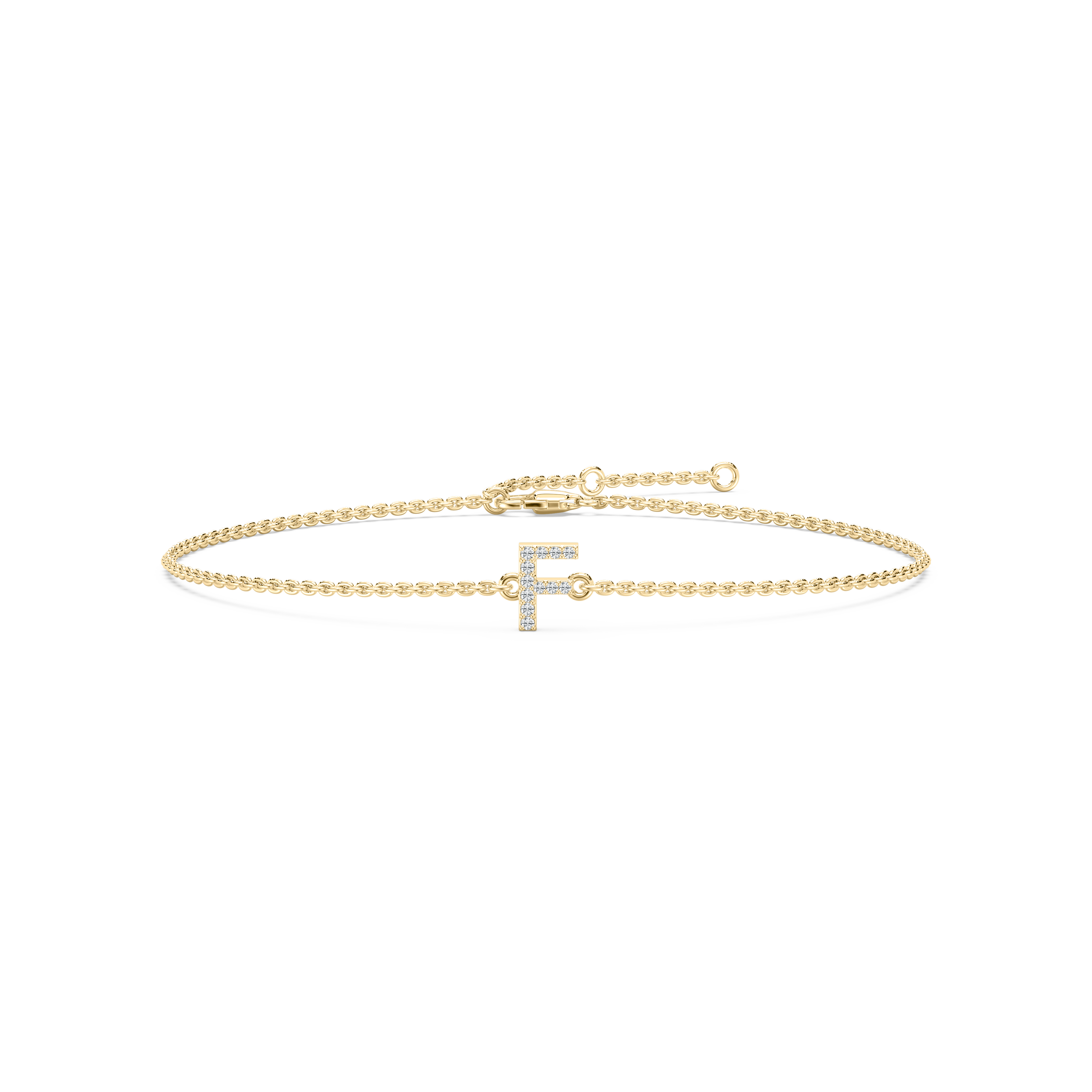 Diamond F Initial Fashion Bracelet