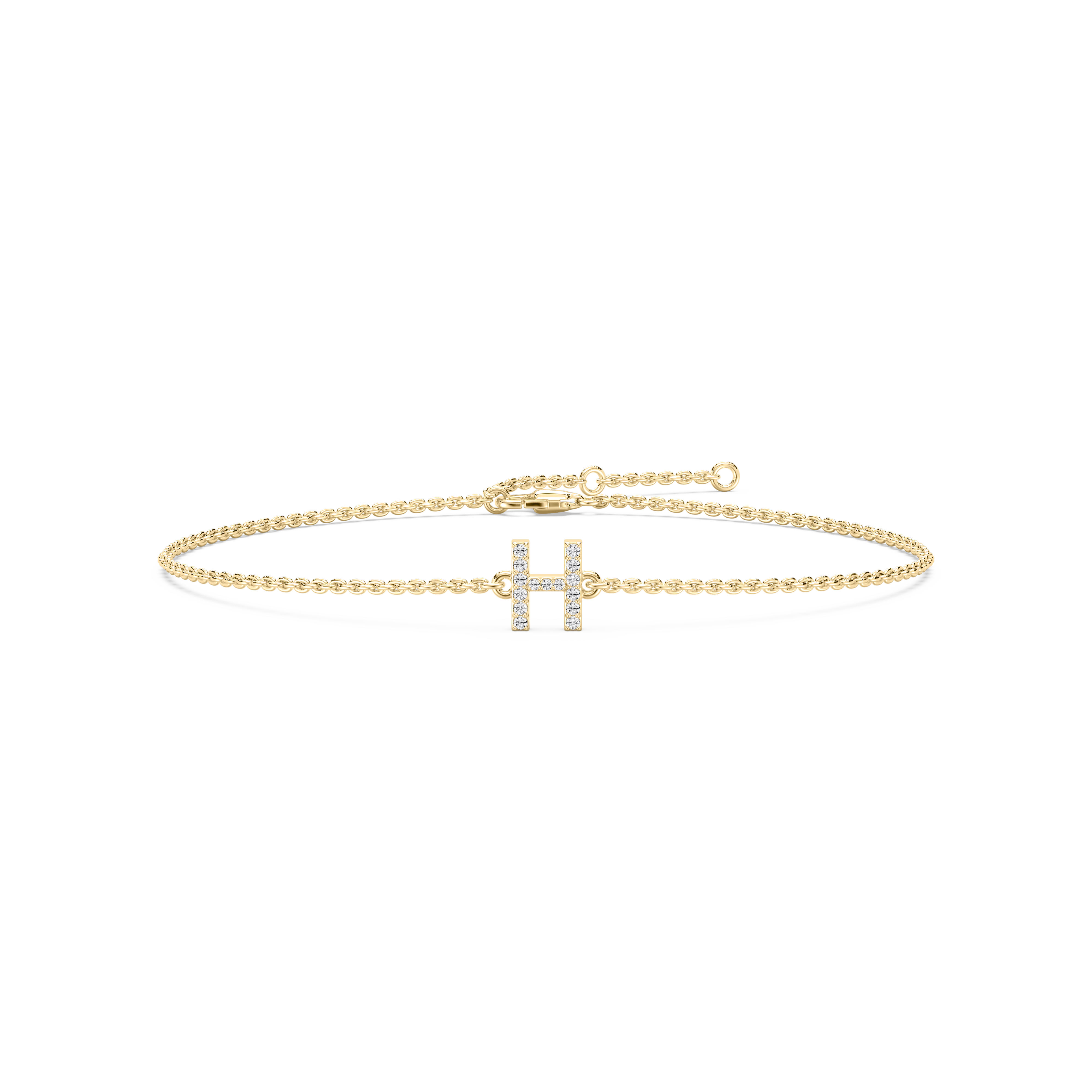 Diamond H Initial Fashion Bracelet
