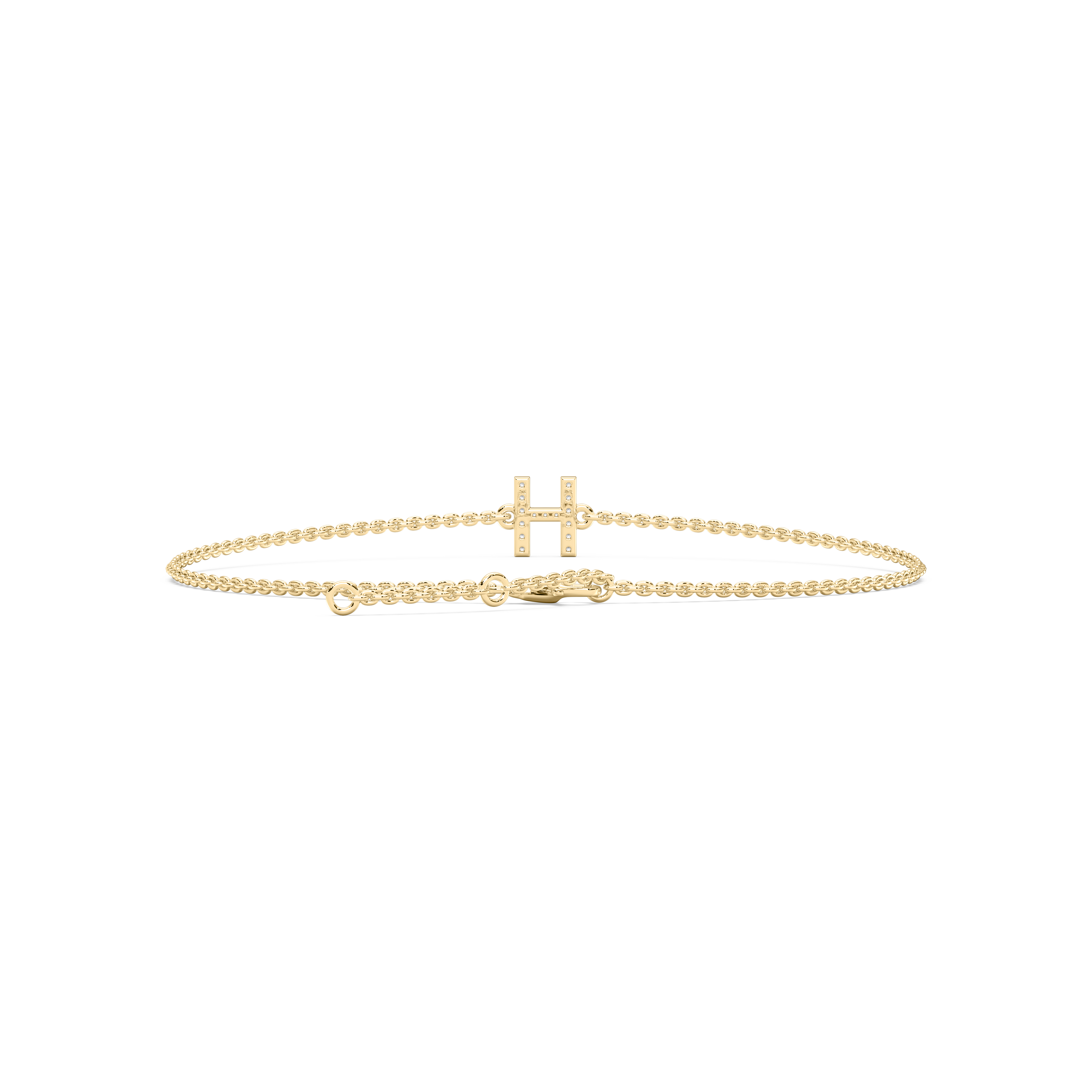 Diamond H Initial Fashion Bracelet