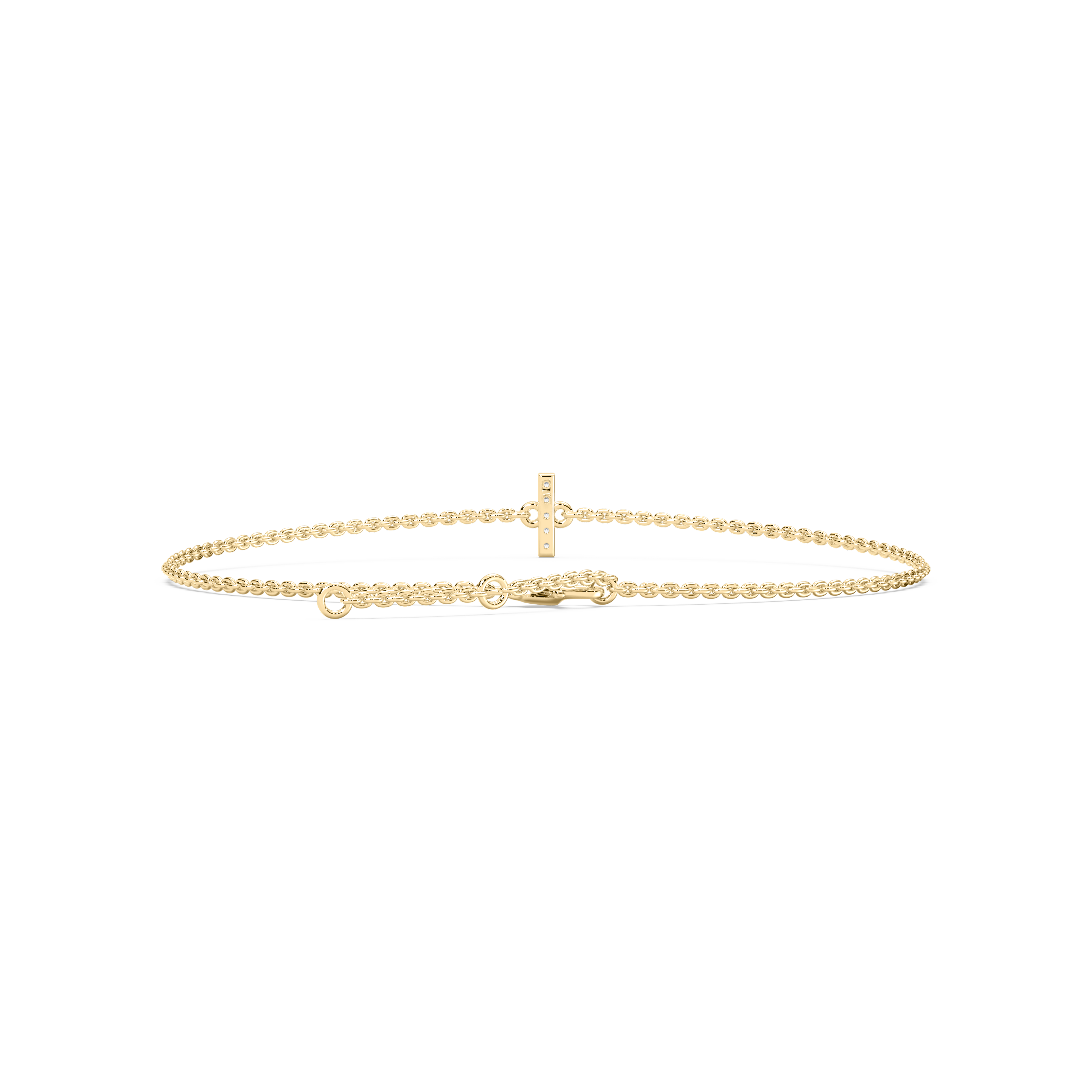 Diamond I Initial Fashion Bracelet