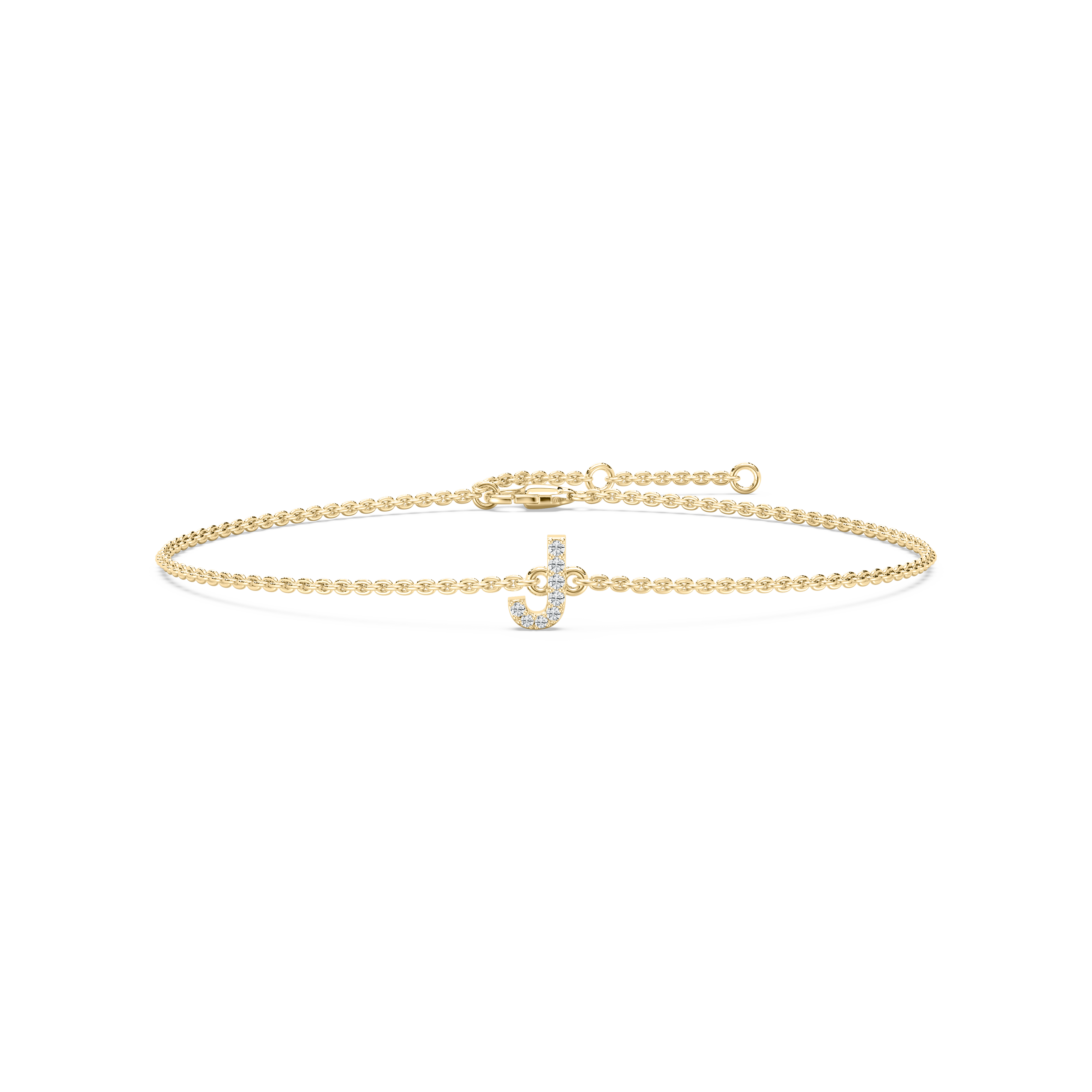 Diamond J Initial Fashion Bracelet