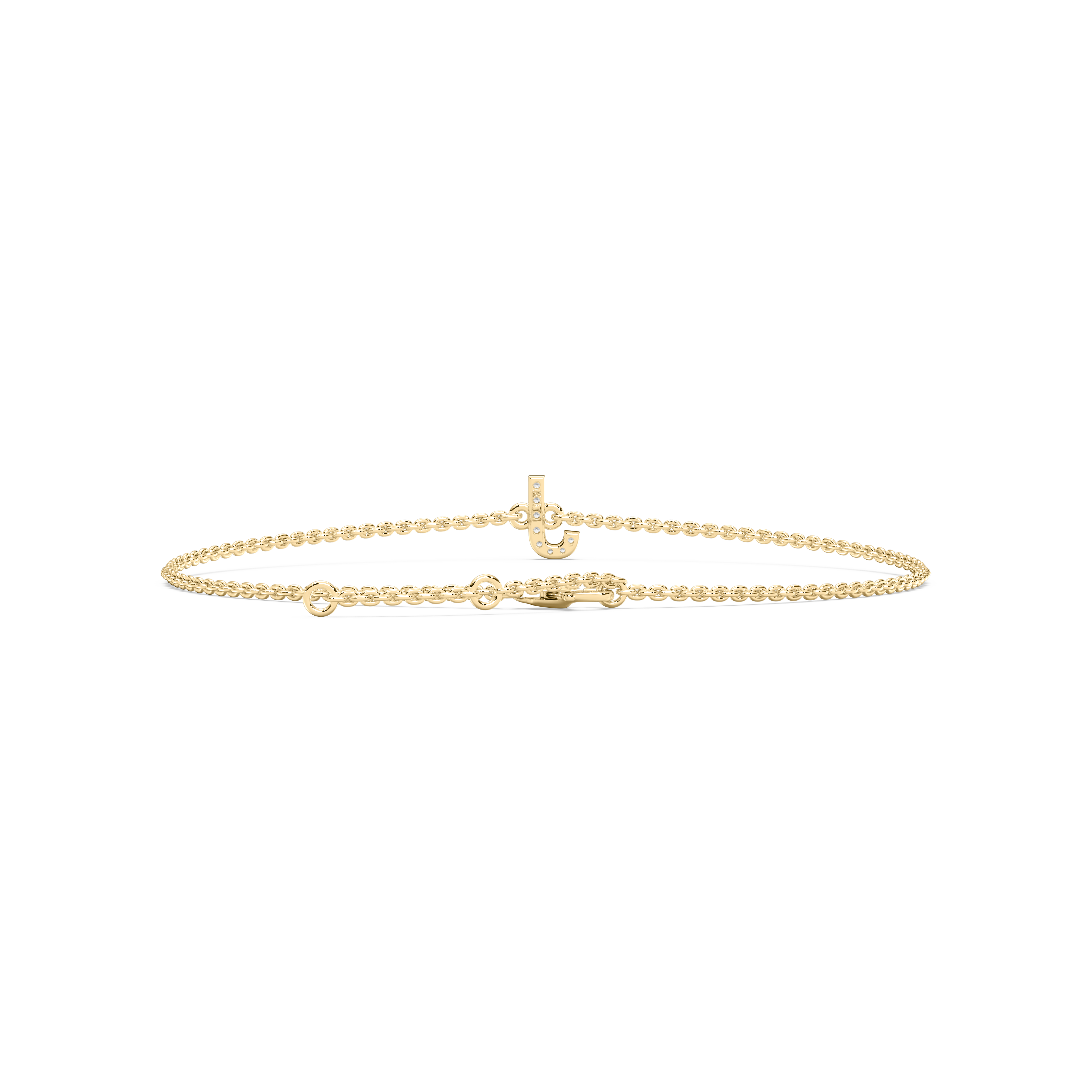 Diamond J Initial Fashion Bracelet