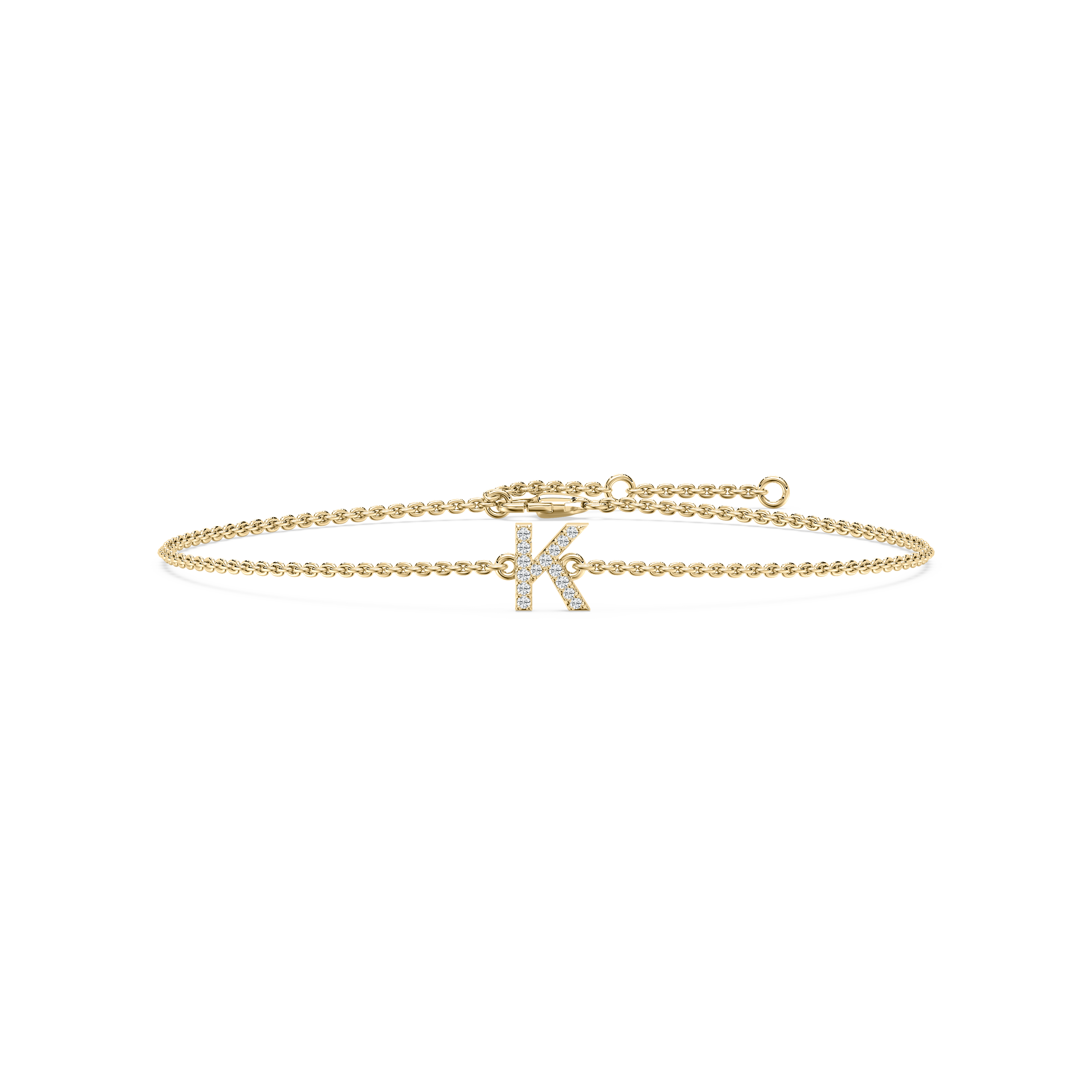 Diamond K Initial Fashion Bracelet