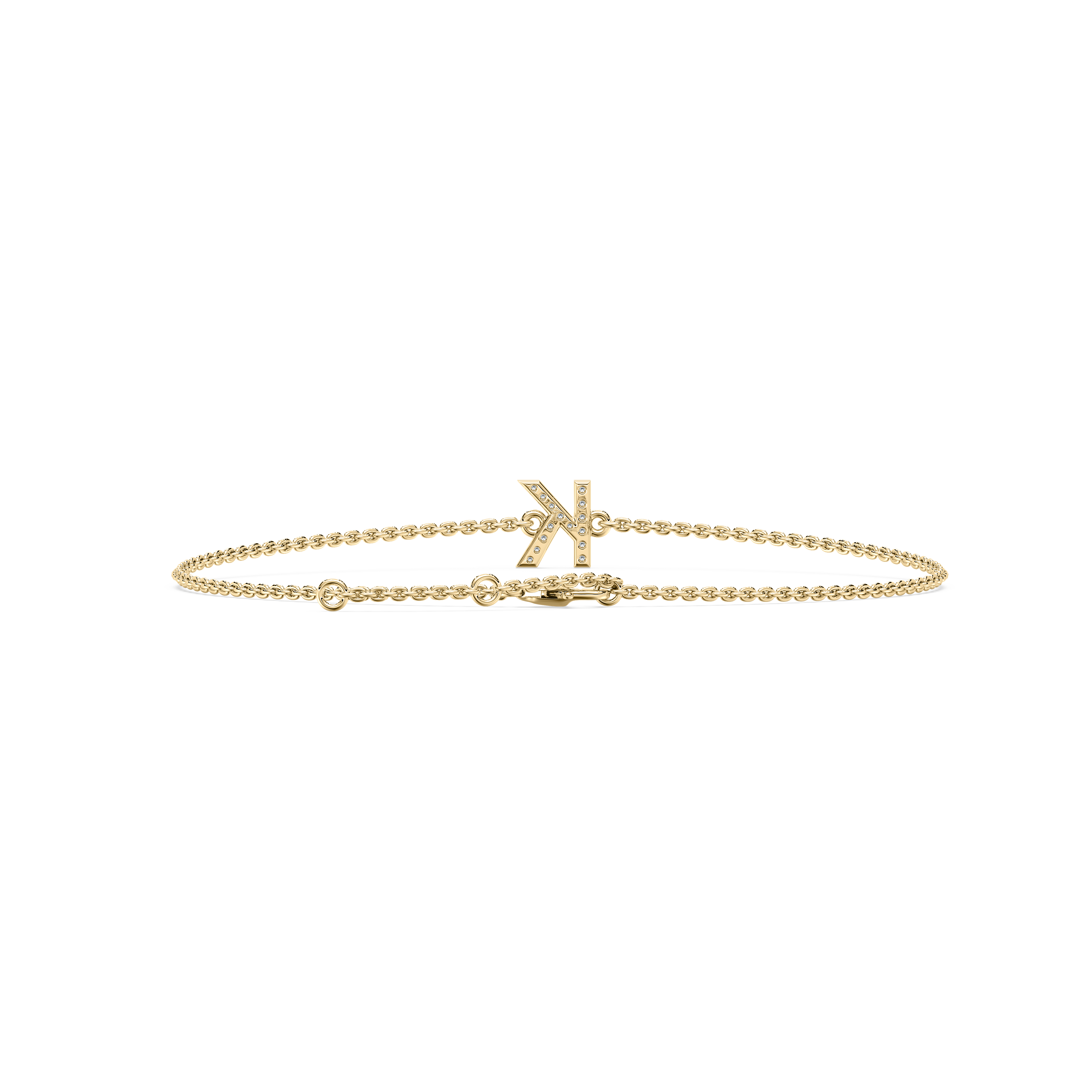 Diamond K Initial Fashion Bracelet