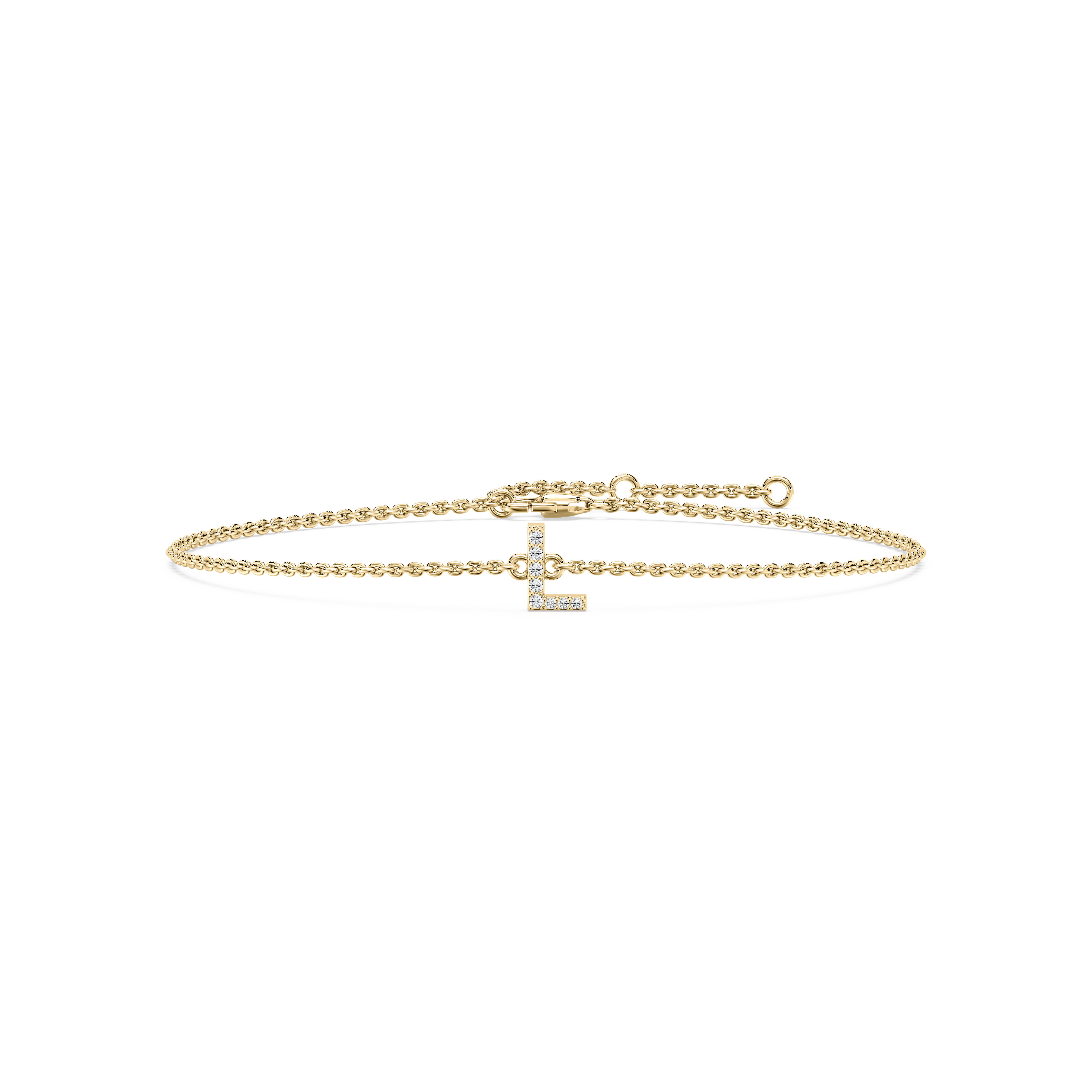 Diamond L Initial Fashion Bracelet