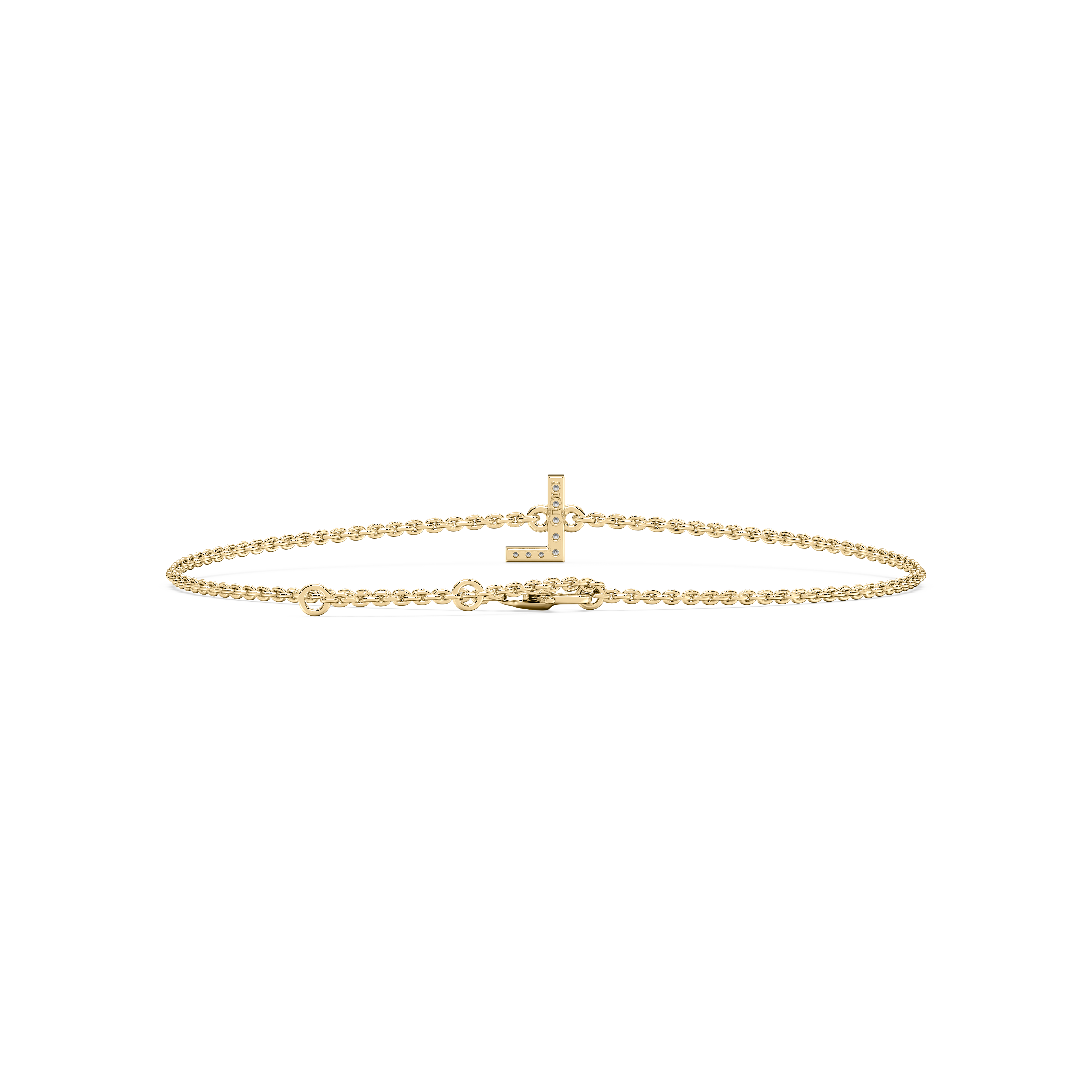 Diamond L Initial Fashion Bracelet