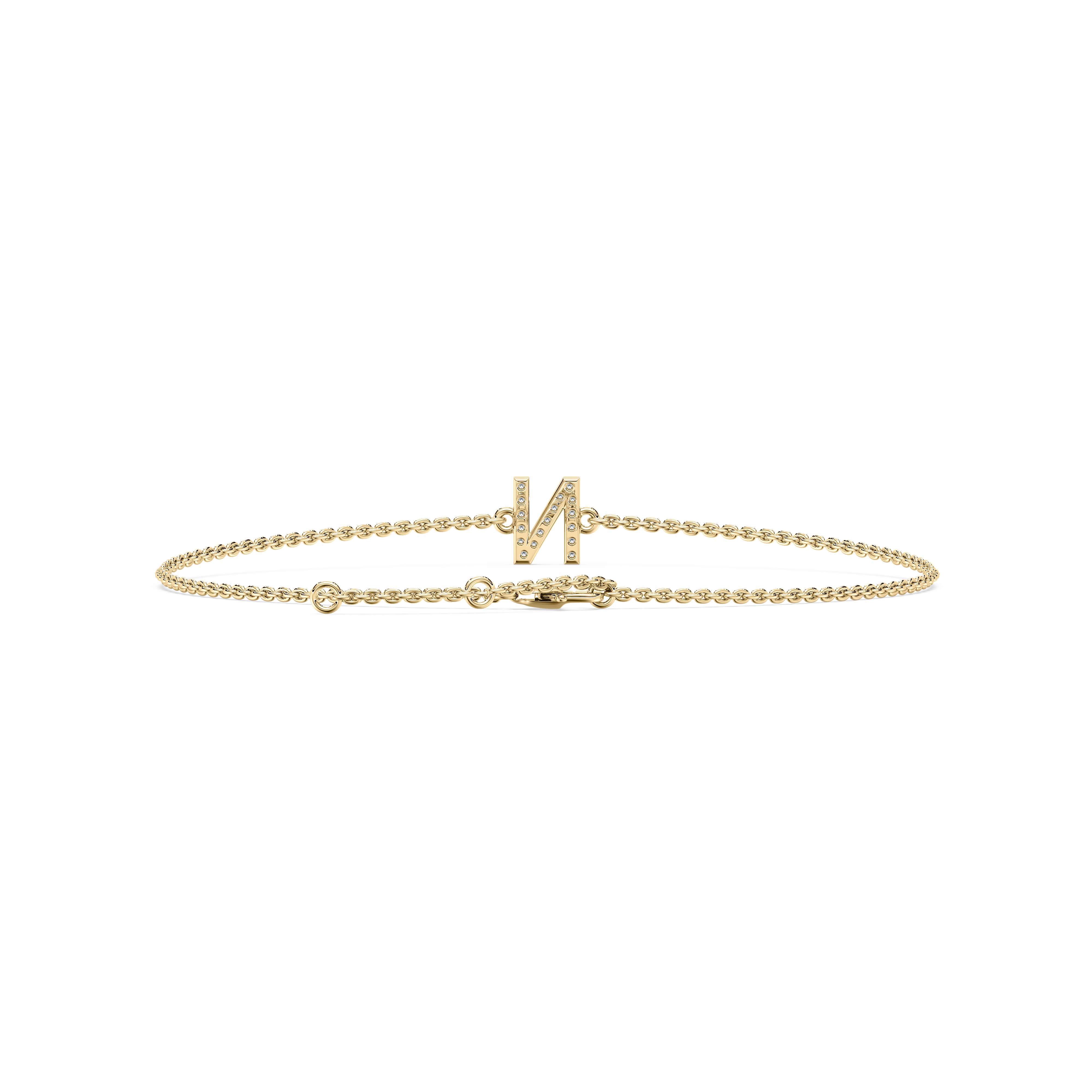 Diamond N Initial Fashion Bracelet