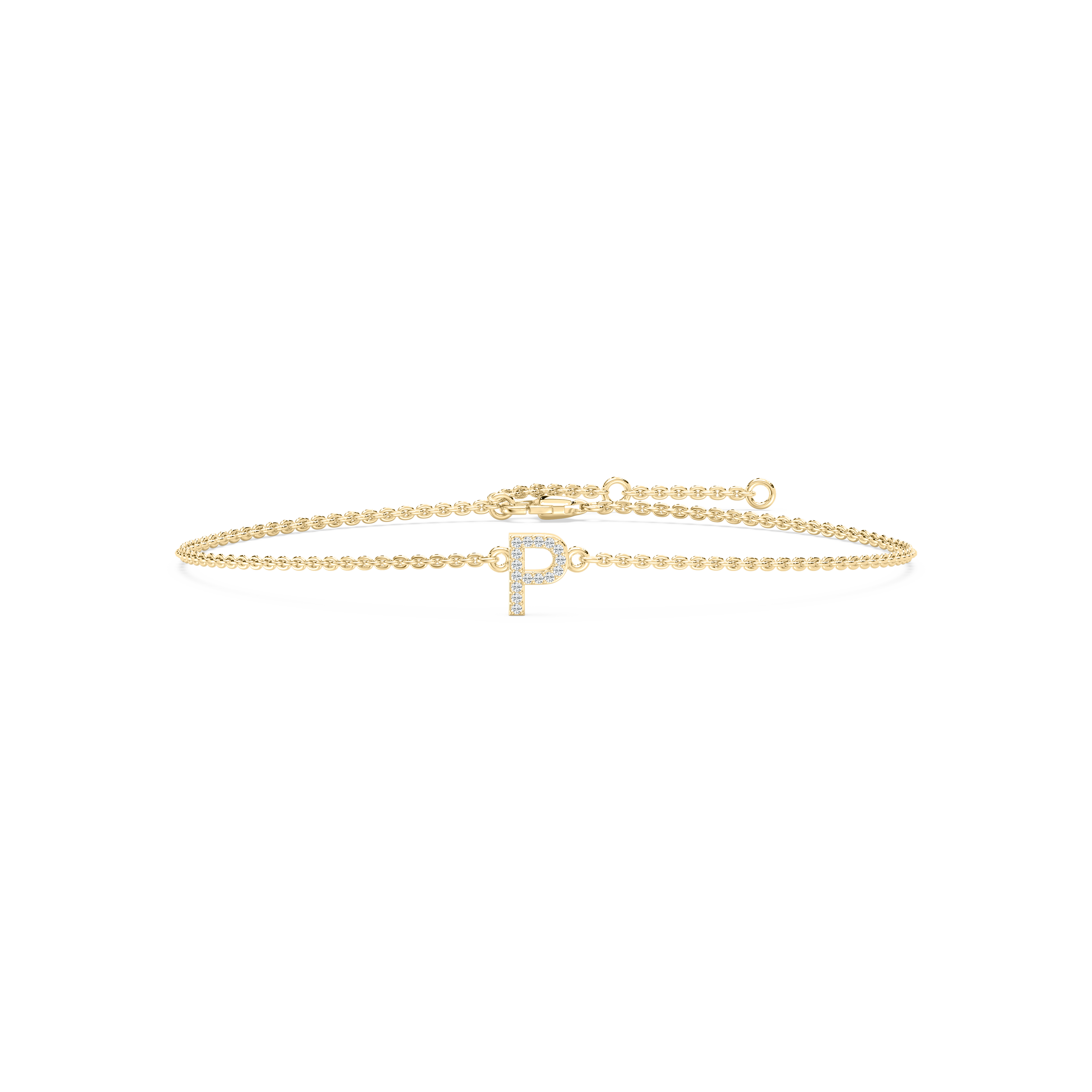 Diamond P Initial Fashion Bracelet