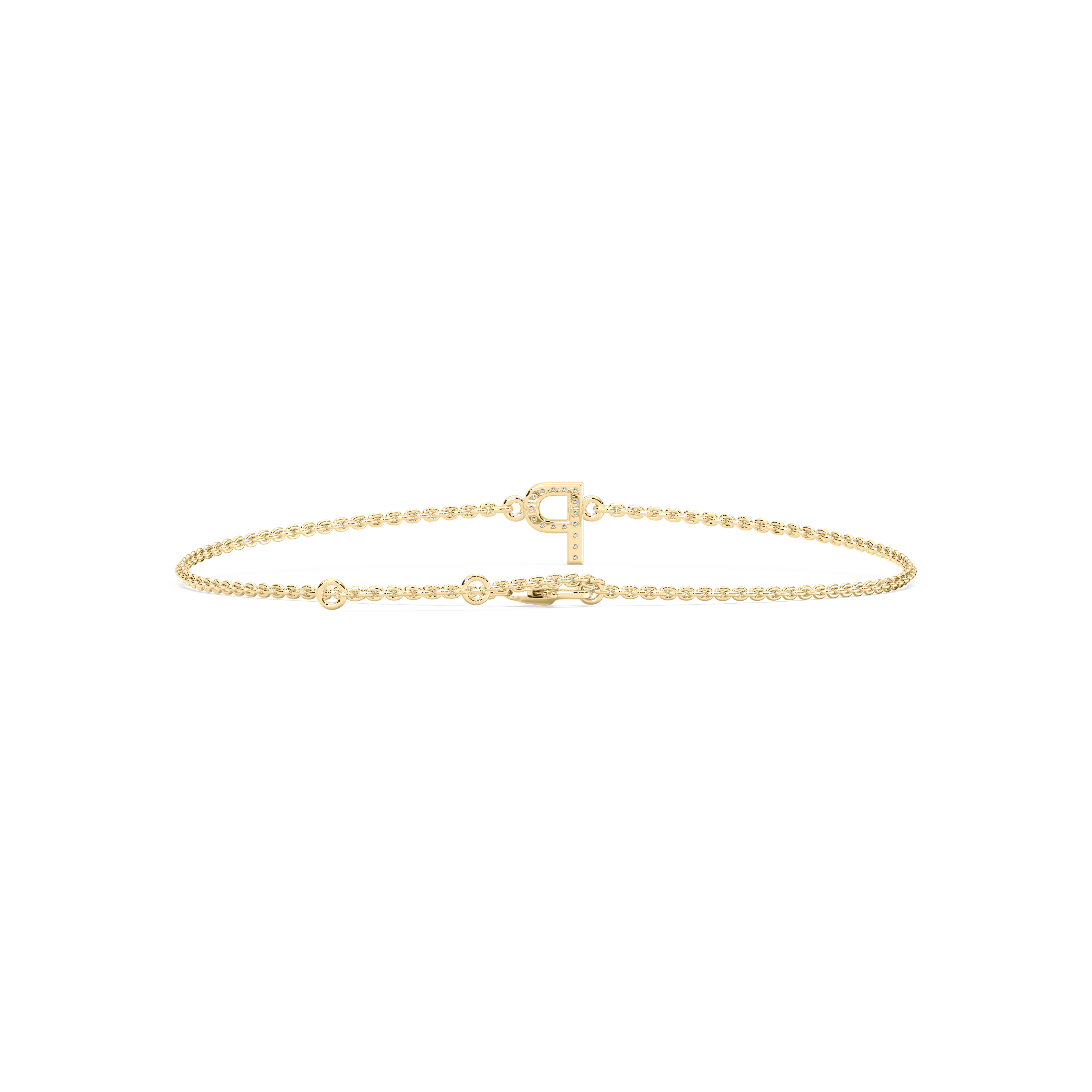 Diamond P Initial Fashion Bracelet