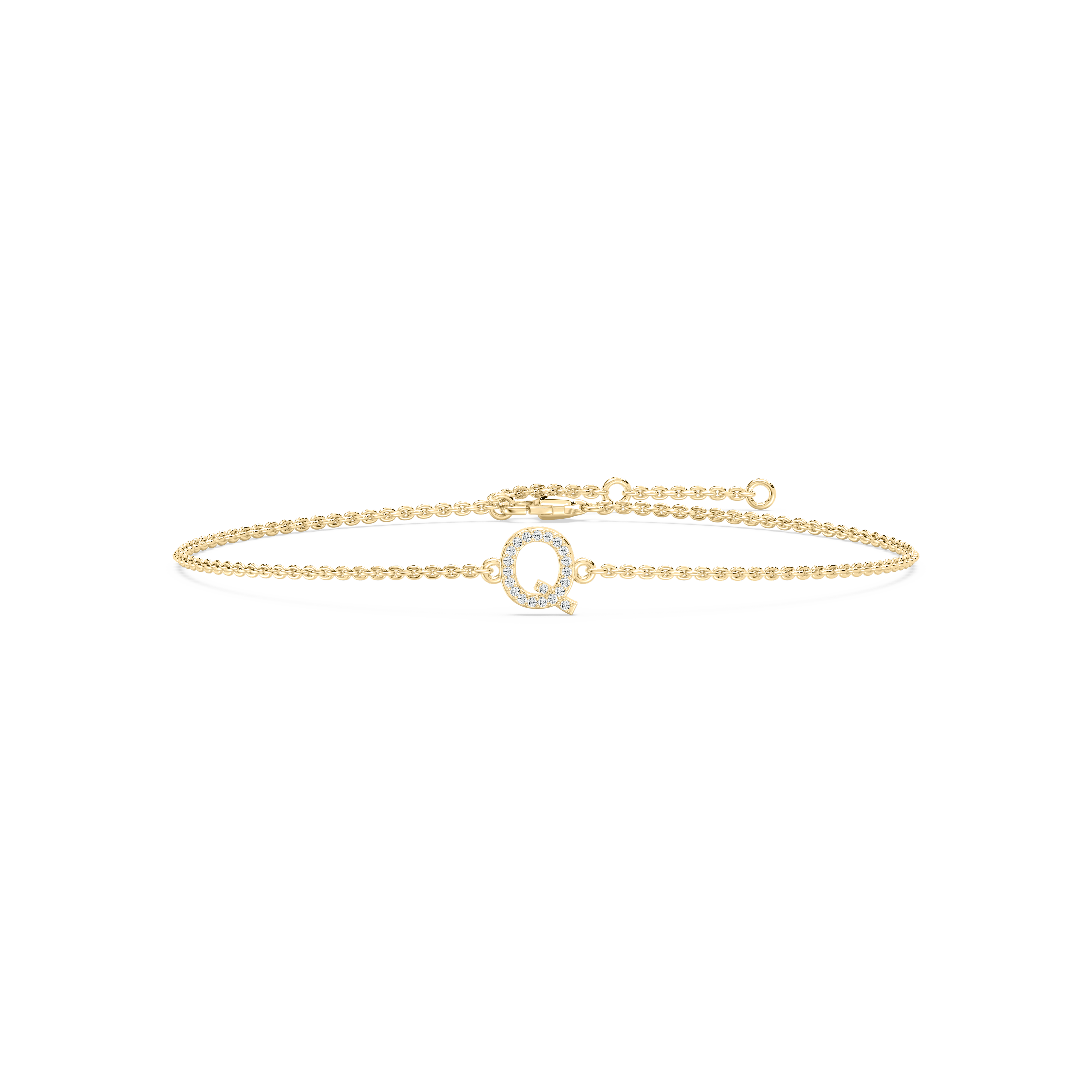 Diamond Q Initial Fashion Bracelet