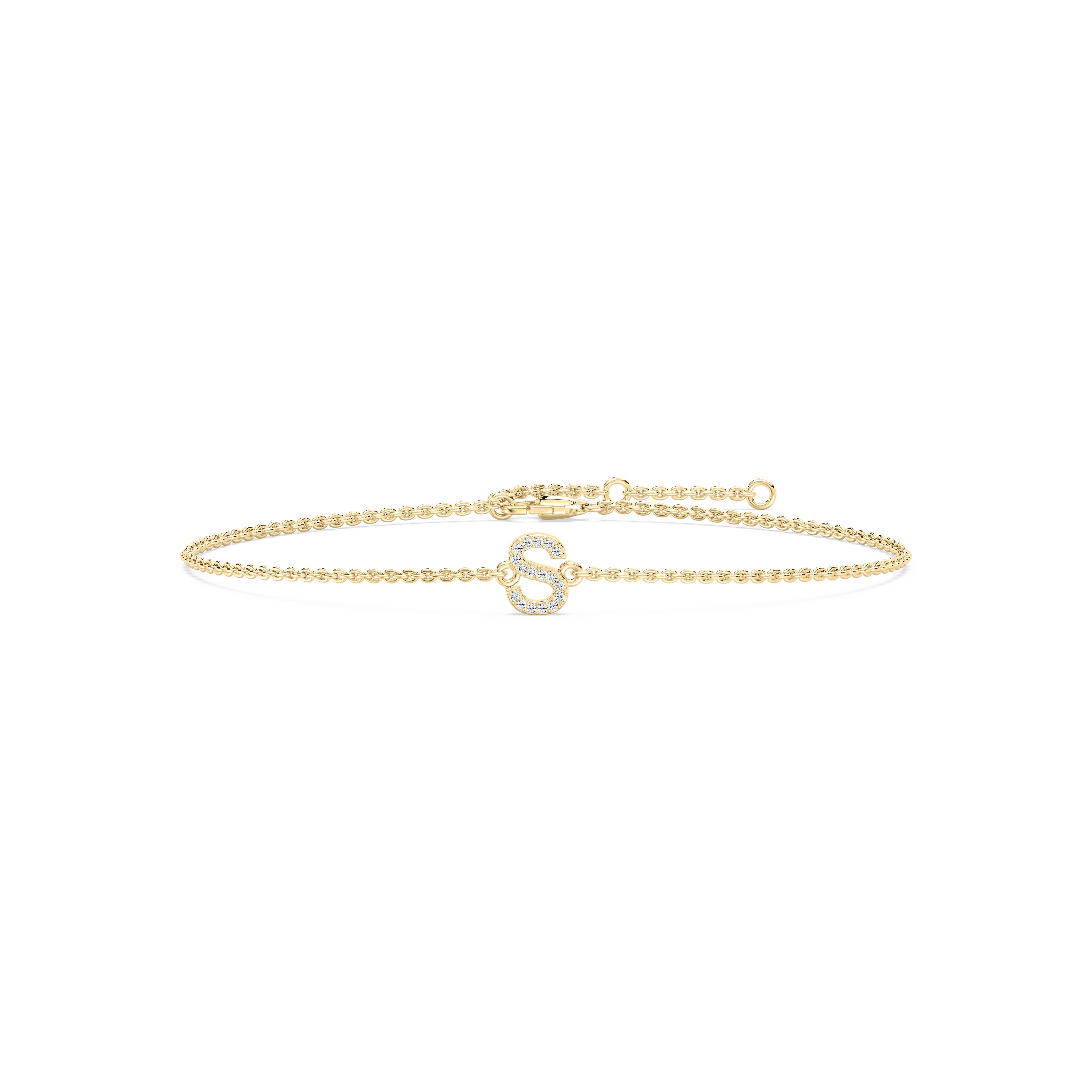 Diamond S Initial Fashion Bracelet