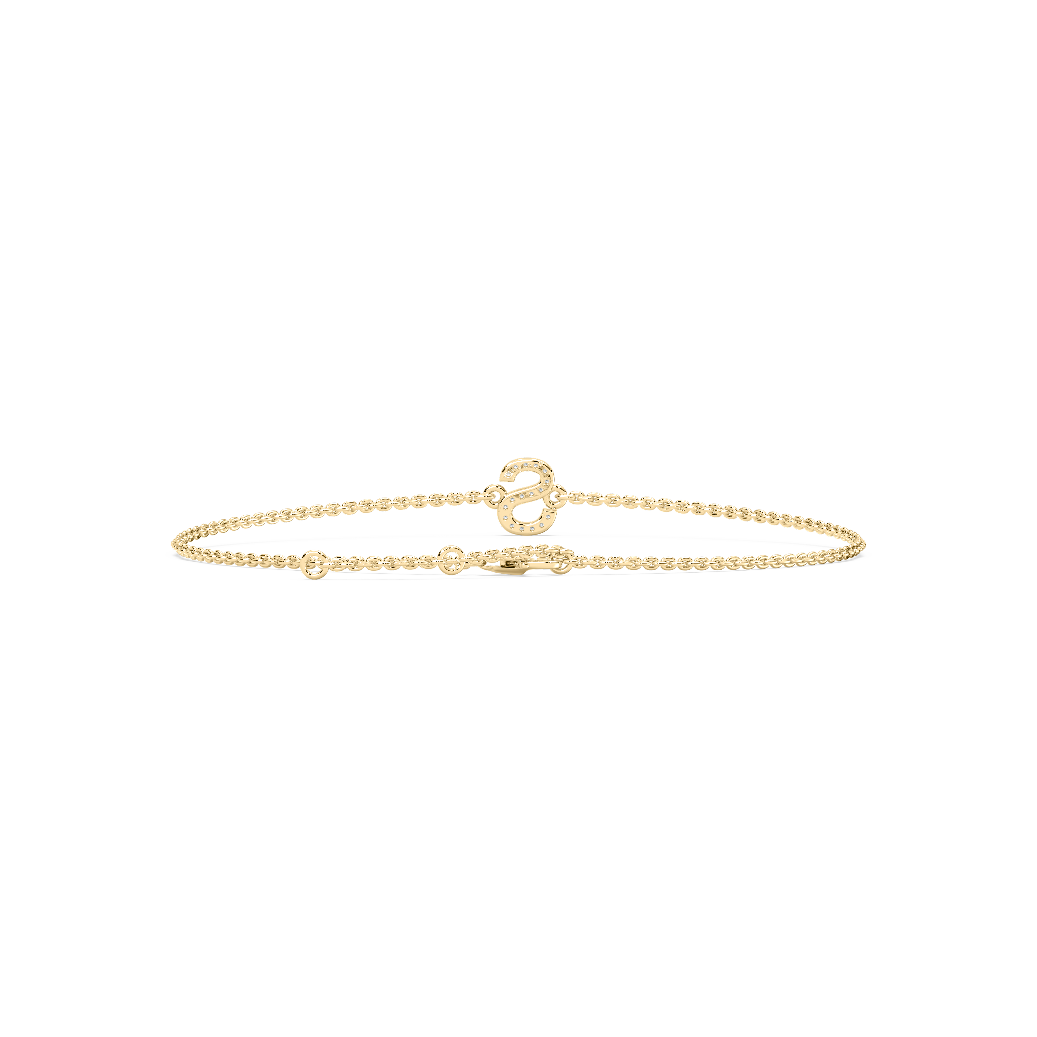 Diamond S Initial Fashion Bracelet