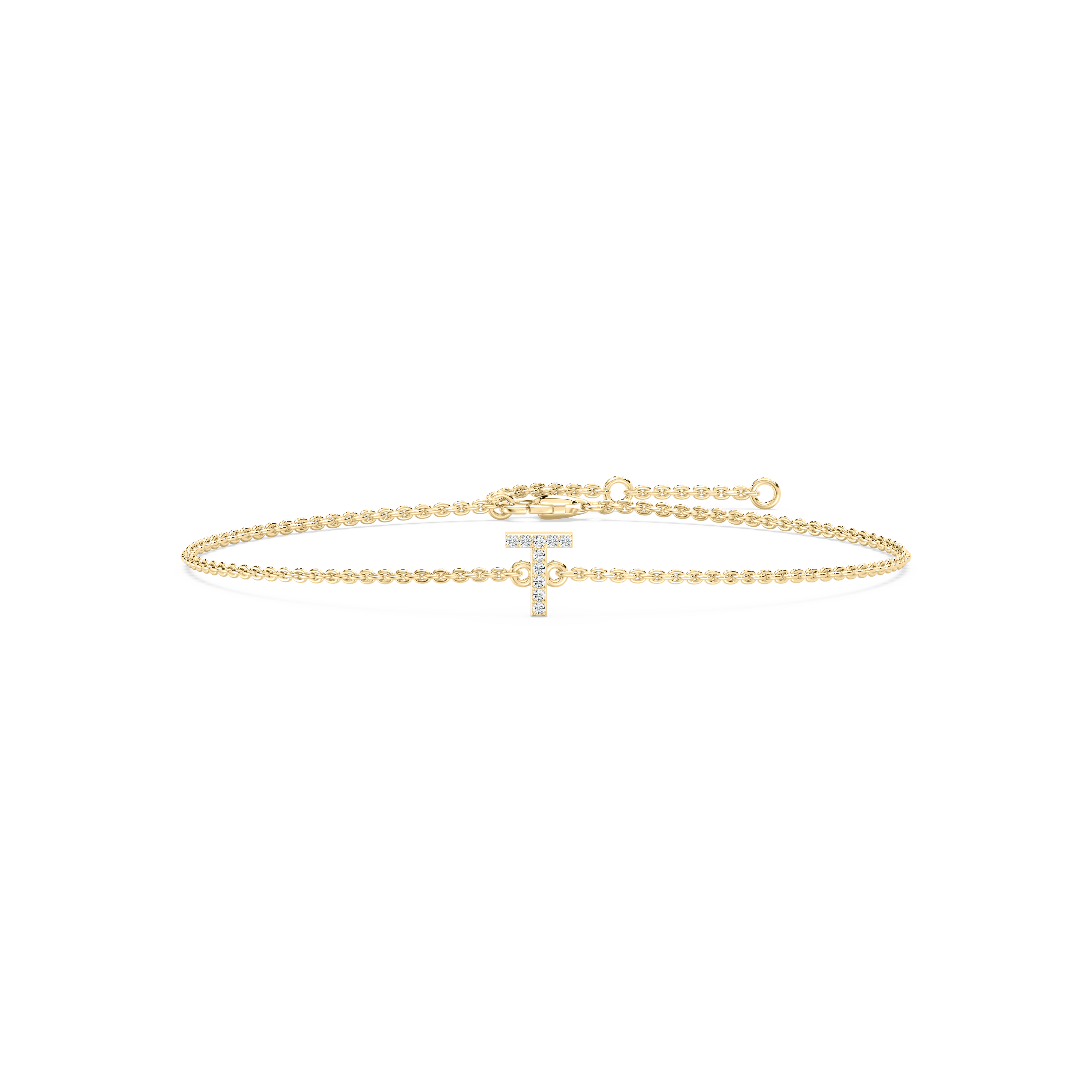 Diamond T Initial Fashion Bracelet