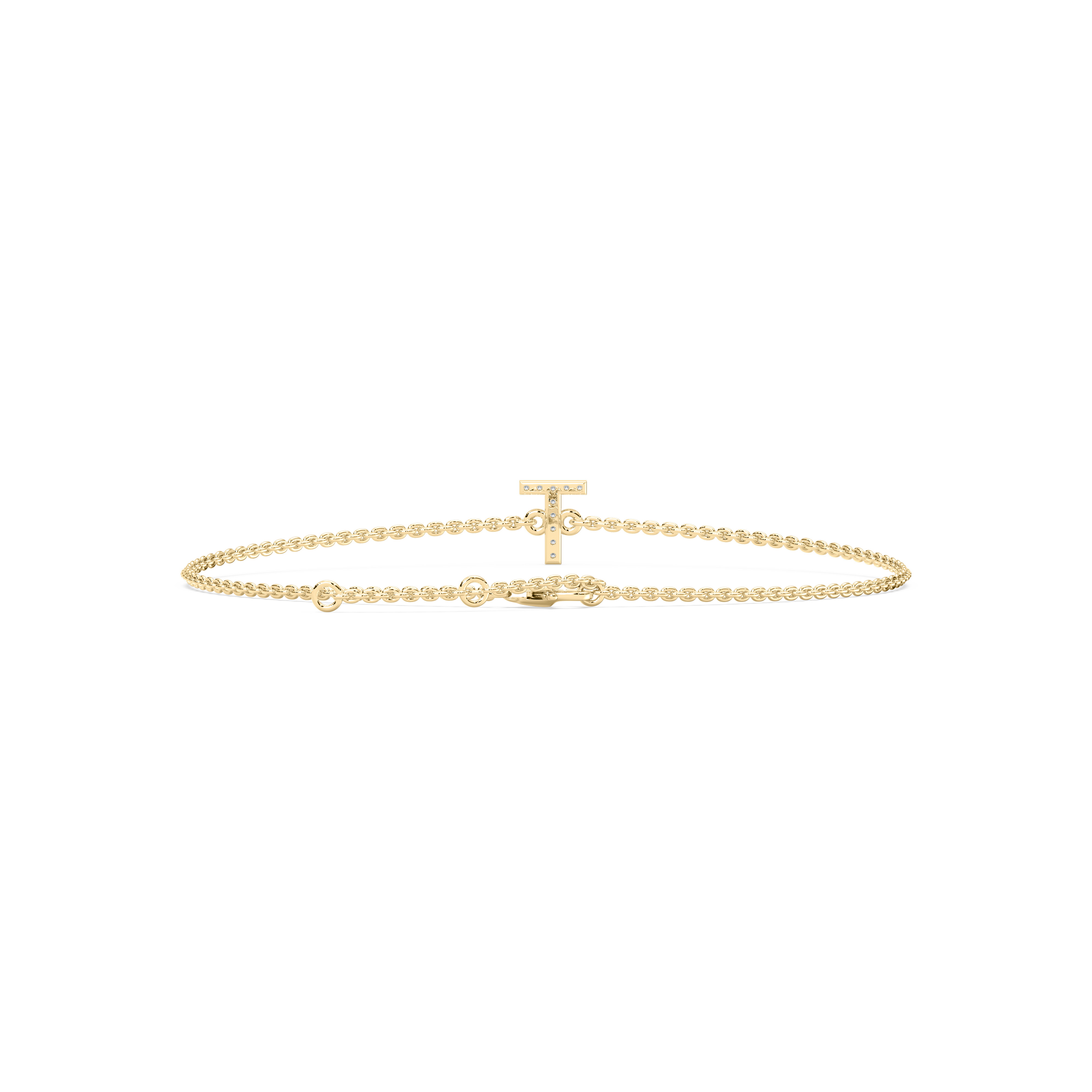 Diamond T Initial Fashion Bracelet