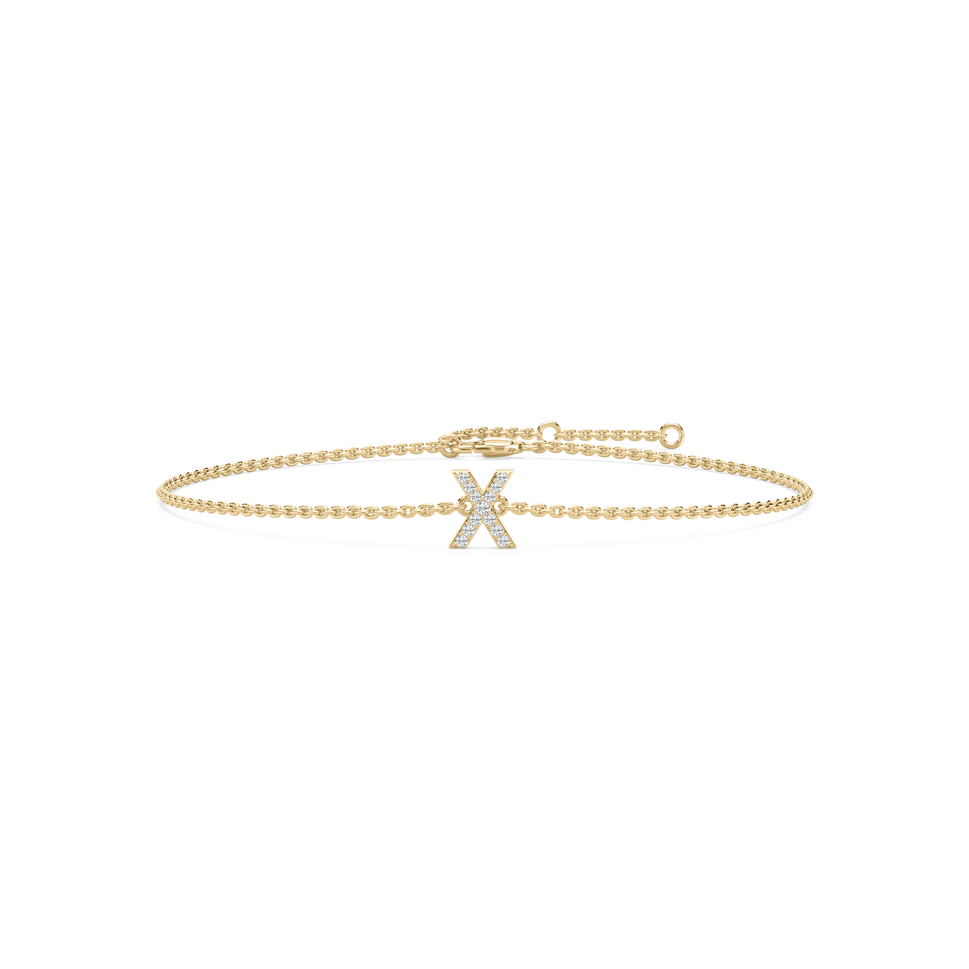 Diamond X Initial Fashion Bracelet