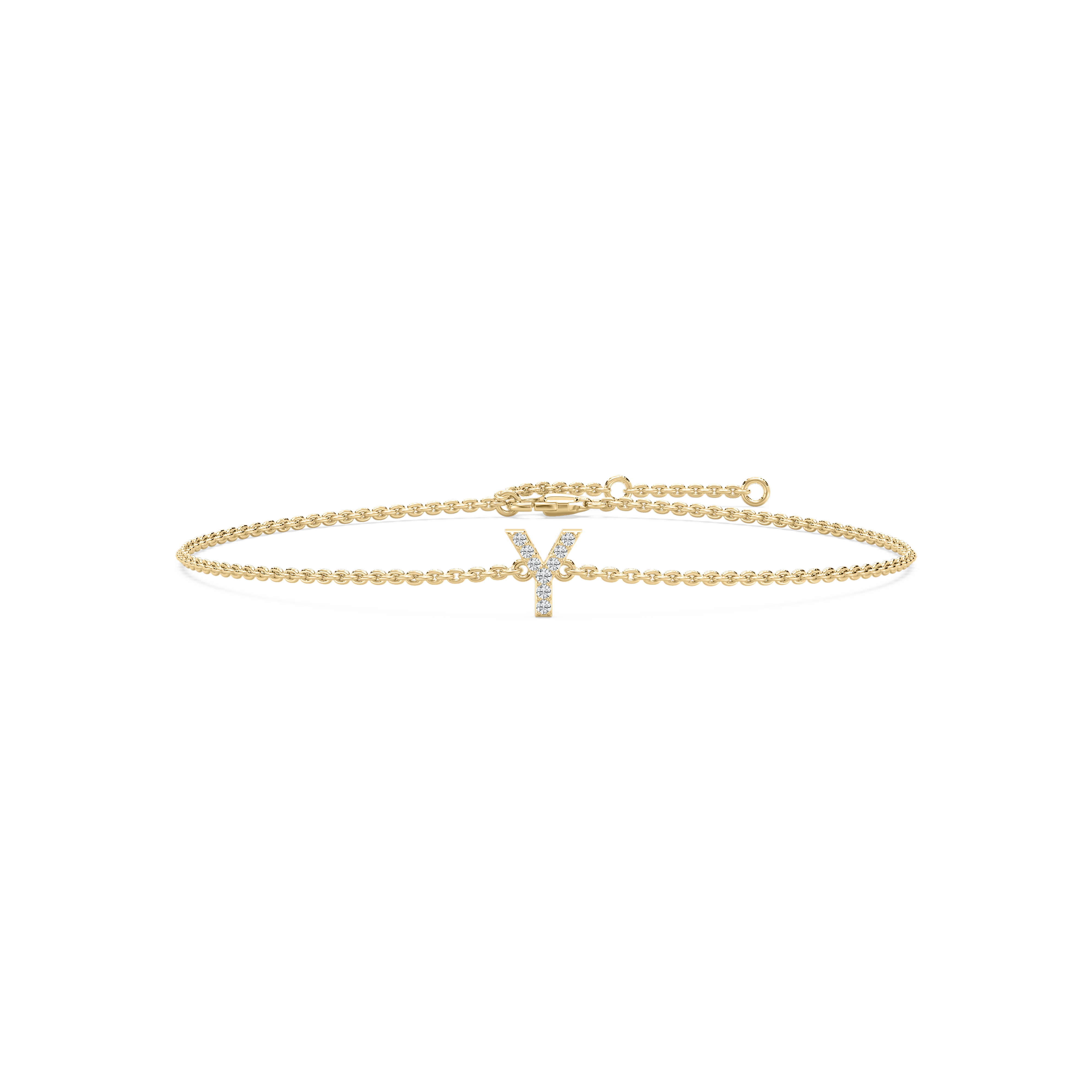 Diamond Y Initial Fashion Bracelet
