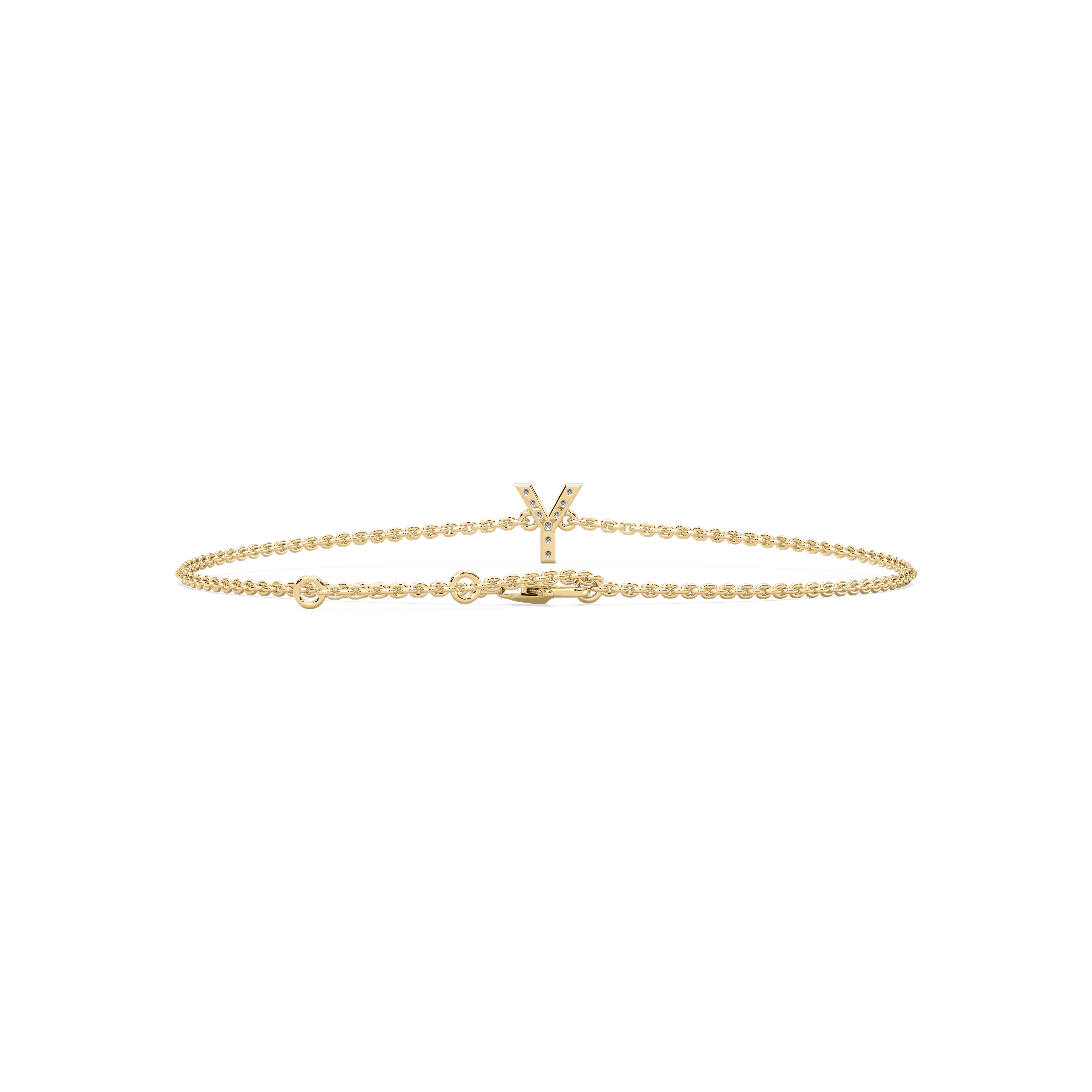 Diamond Y Initial Fashion Bracelet