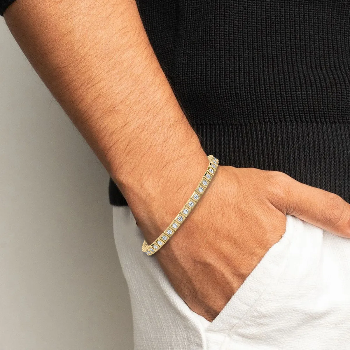 Round Lab Grown Diamond Tennis Bracelet