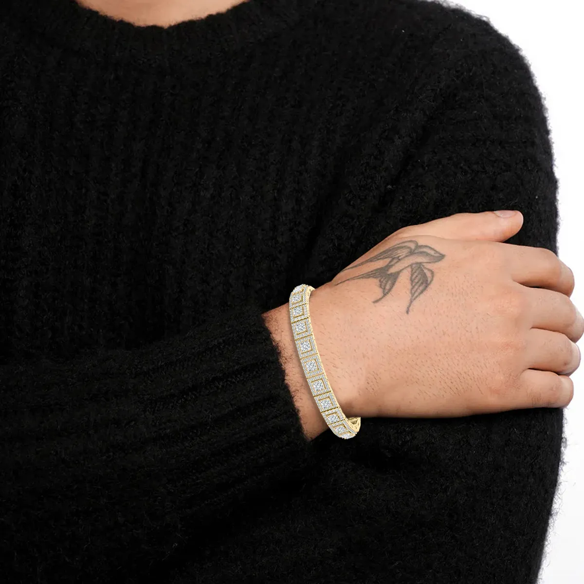 Princess Cut Halo Lab Grown Diamond Bracelet
