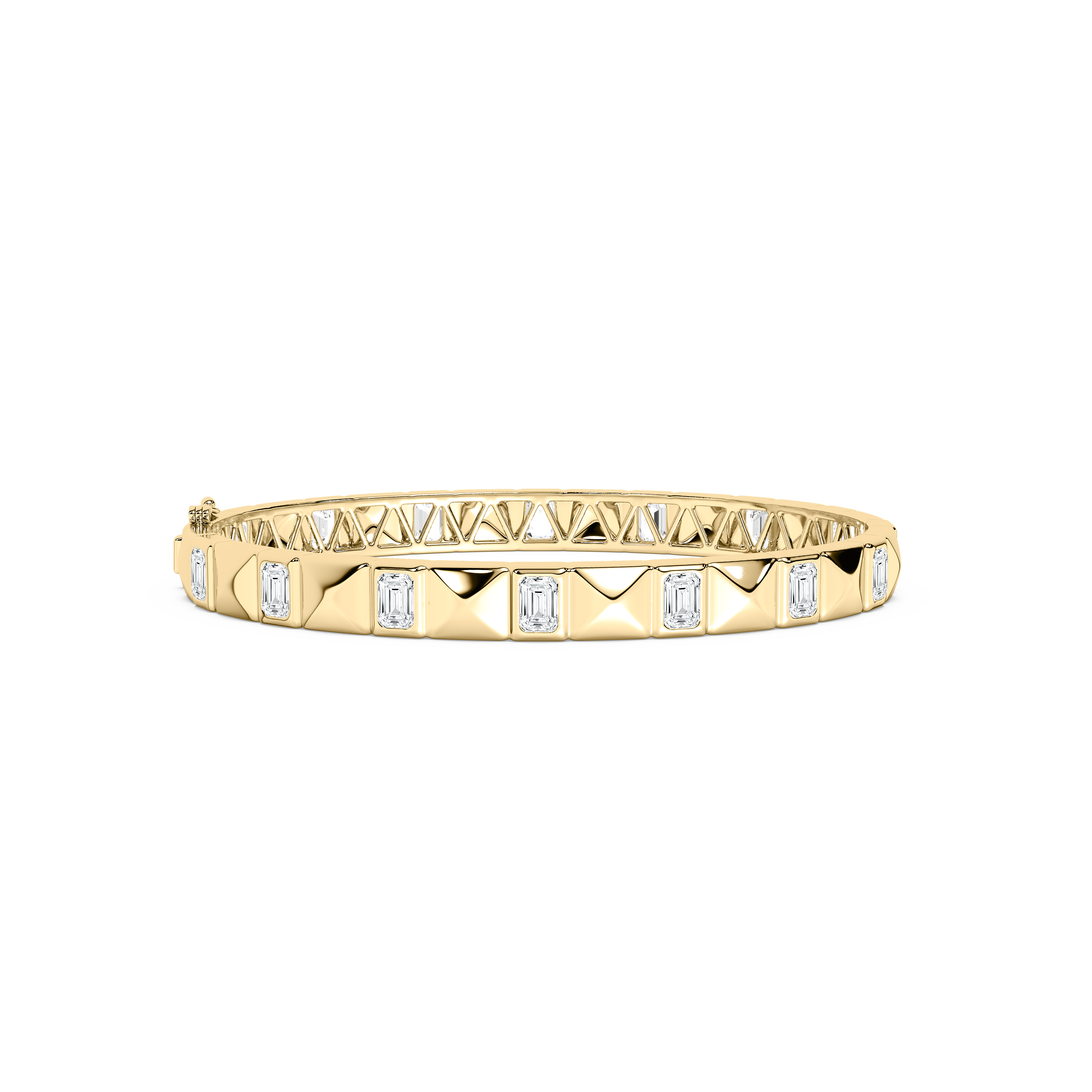 4 Carat Emerald Diamond Huxley Bangle Bracelet