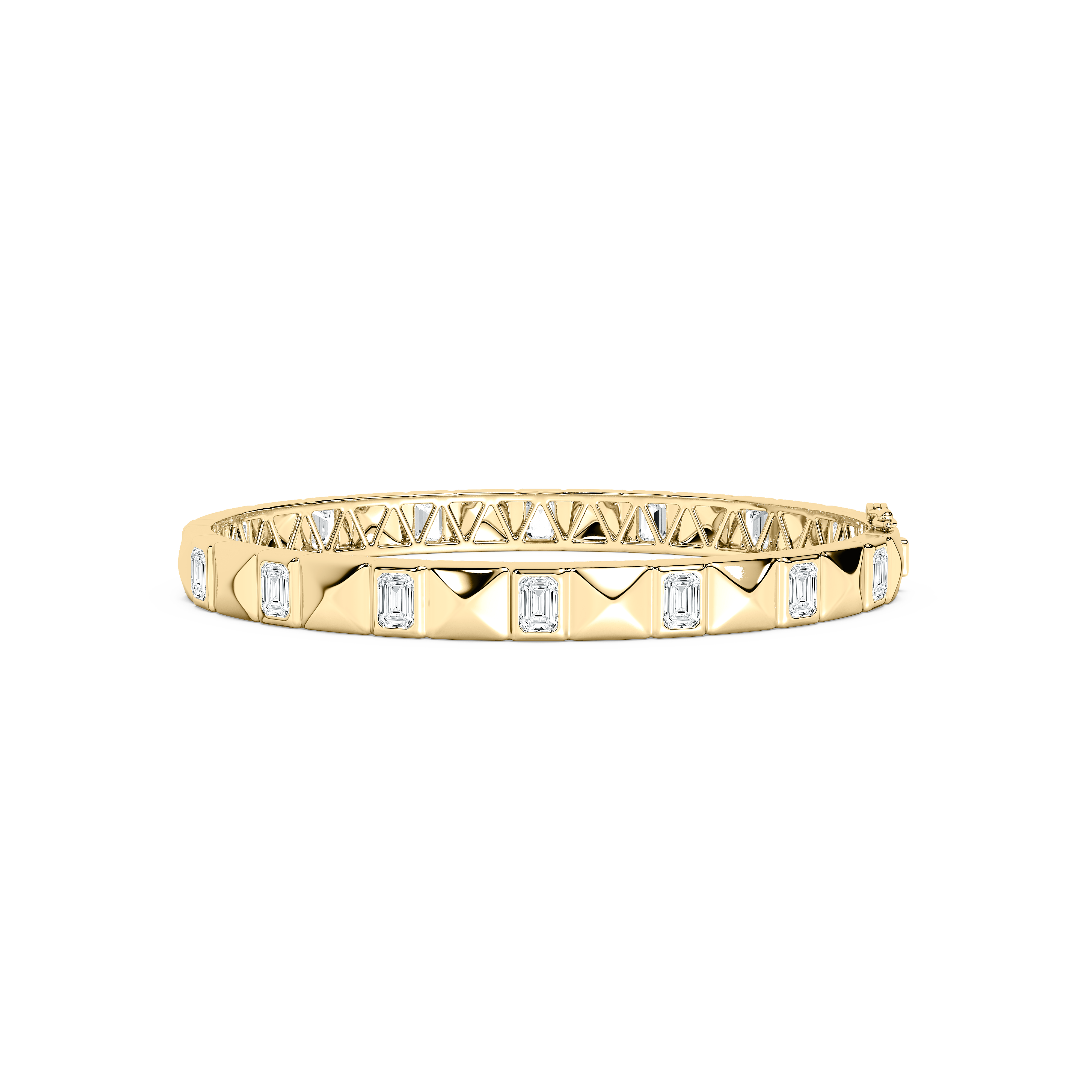 4 Carat Emerald Diamond Huxley Bangle Bracelet