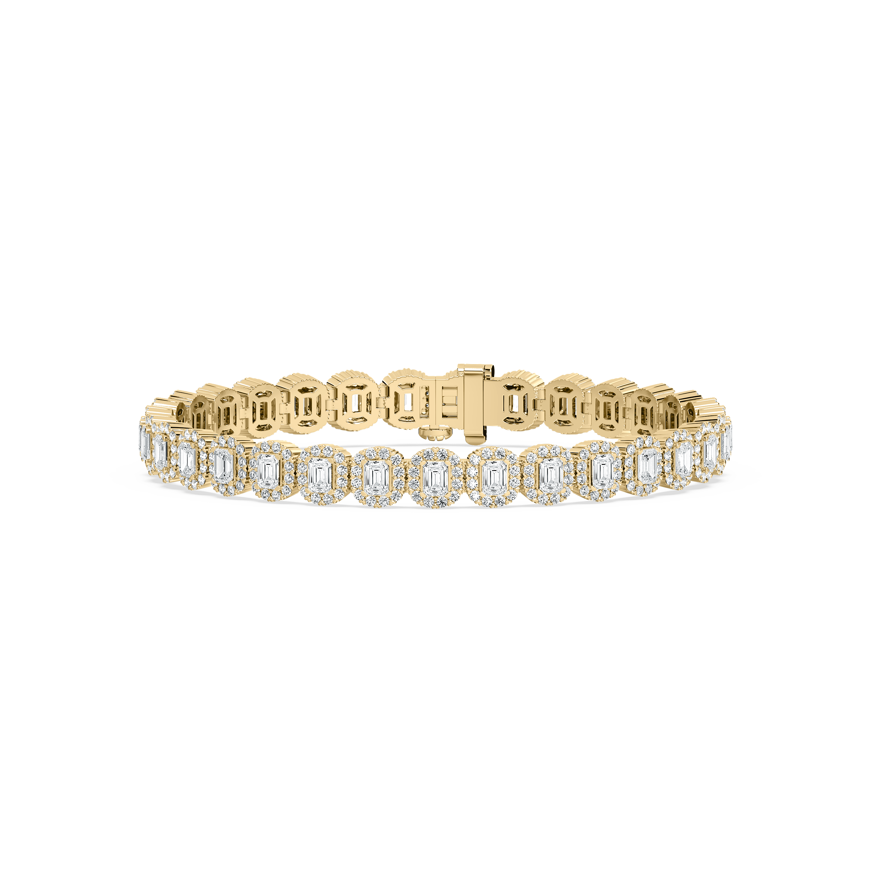 Emerald Diamond Ribon Halo Fashion Bracelet