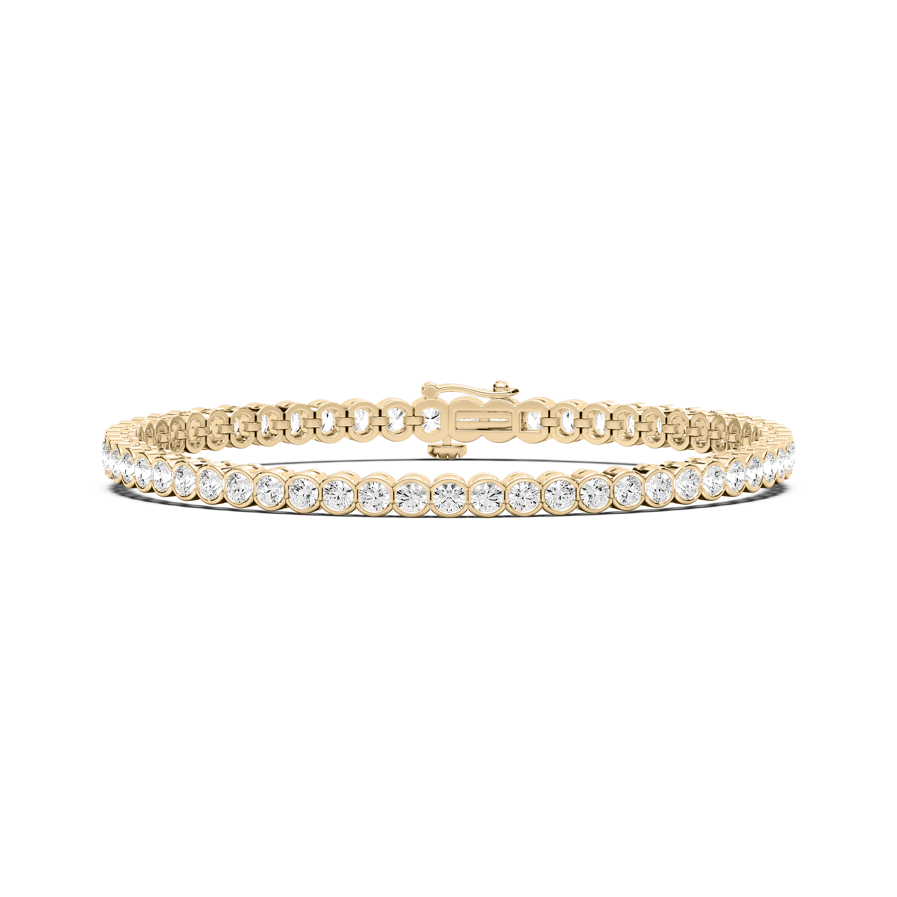Round Diamond Myron Half Bazel Set Tennis Bracelet