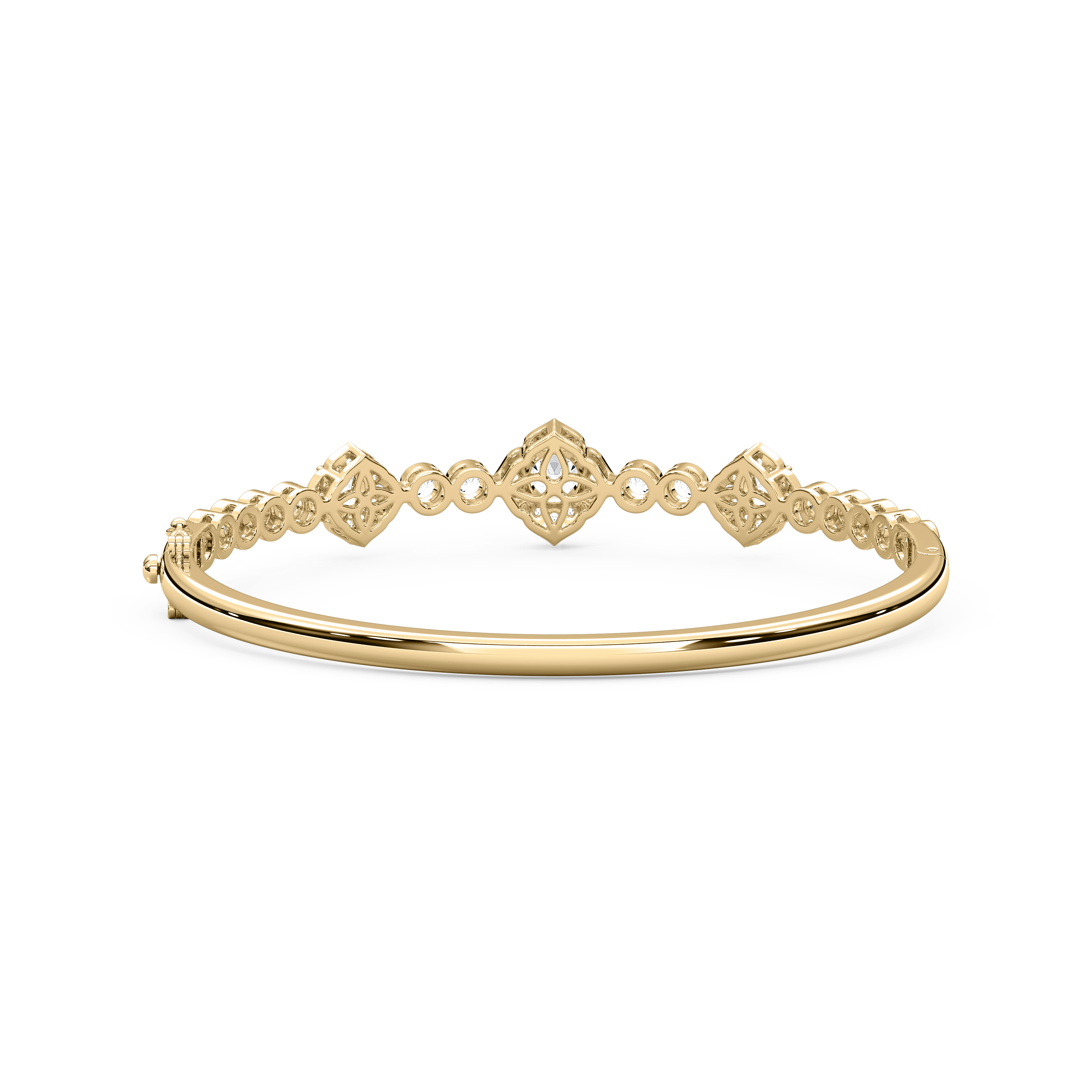 Round Diamond Framed Bangle Bracelet