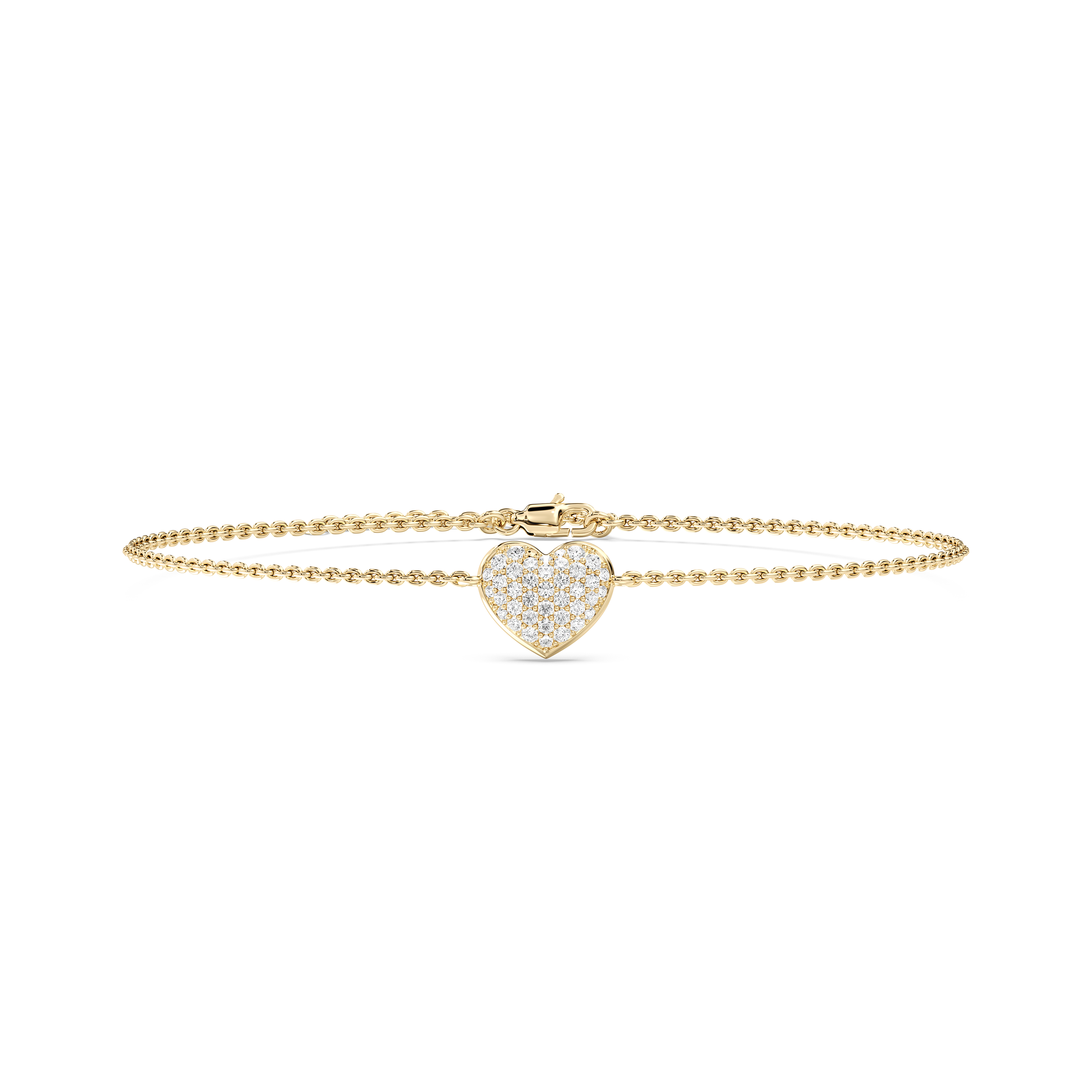 Round Diamond Heart Shape Rivana Chain Bracelet