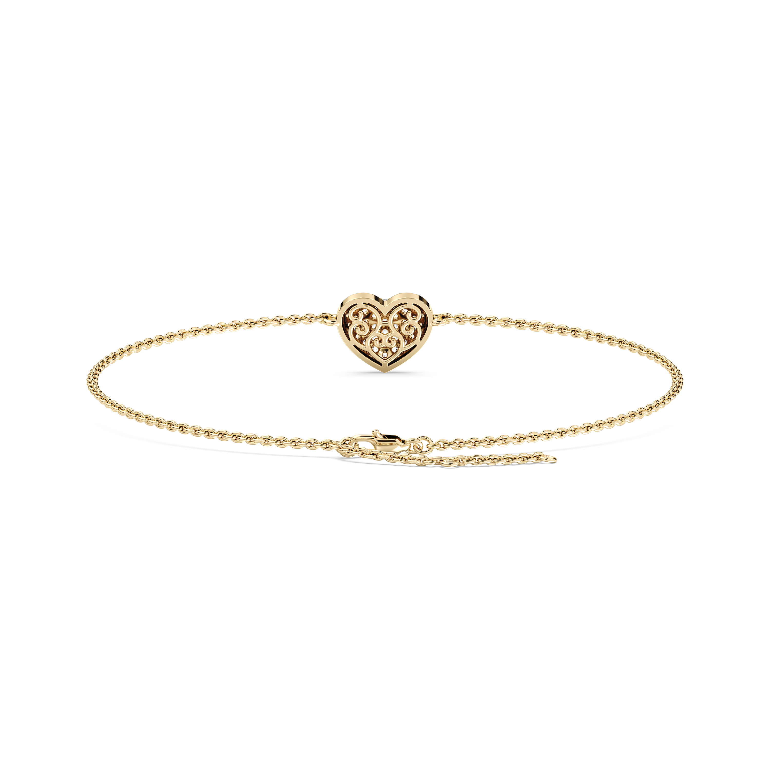 Round Diamond Heart Shape Rivana Chain Bracelet