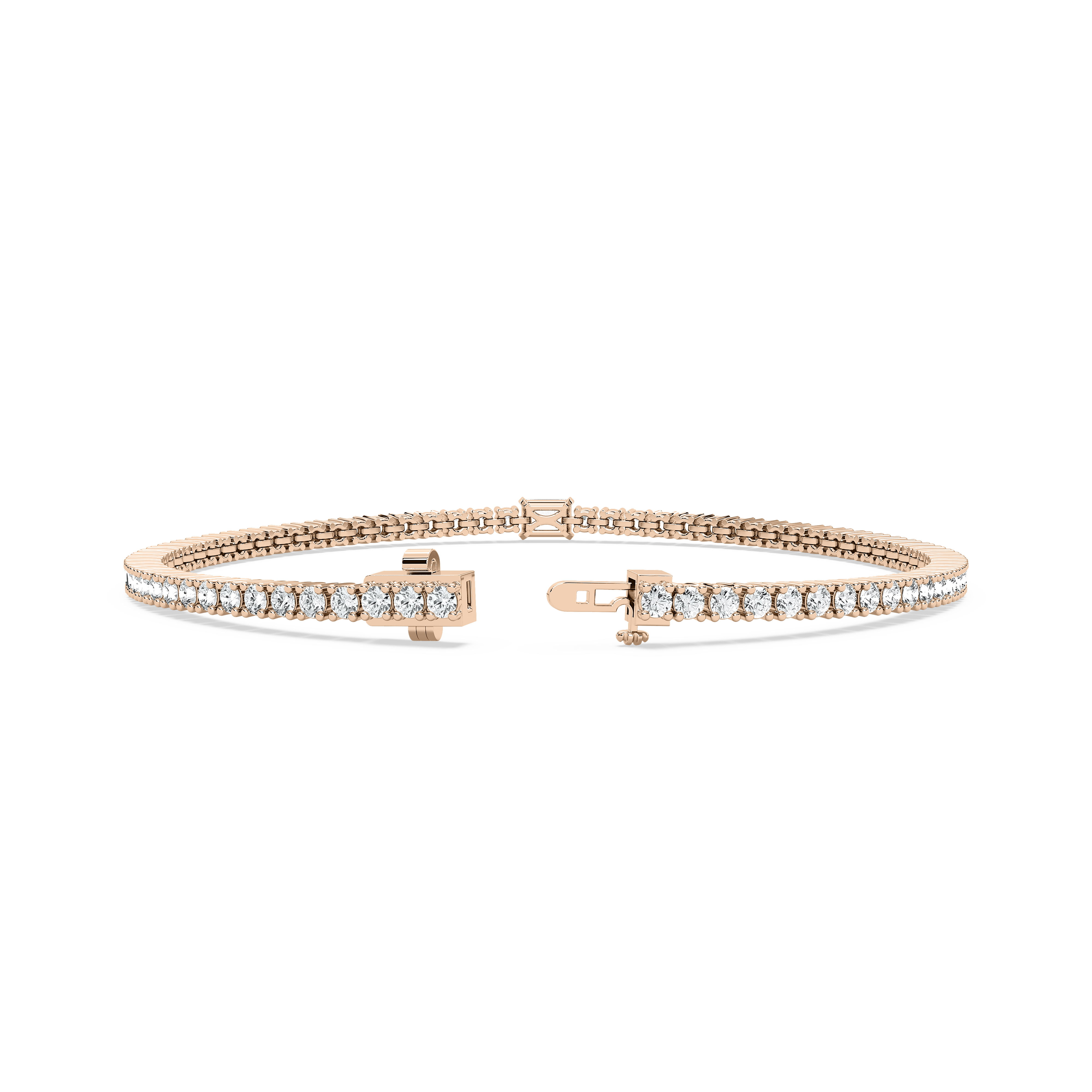 Round And Emerald Diamond Shimmer Tennis Bracelet 