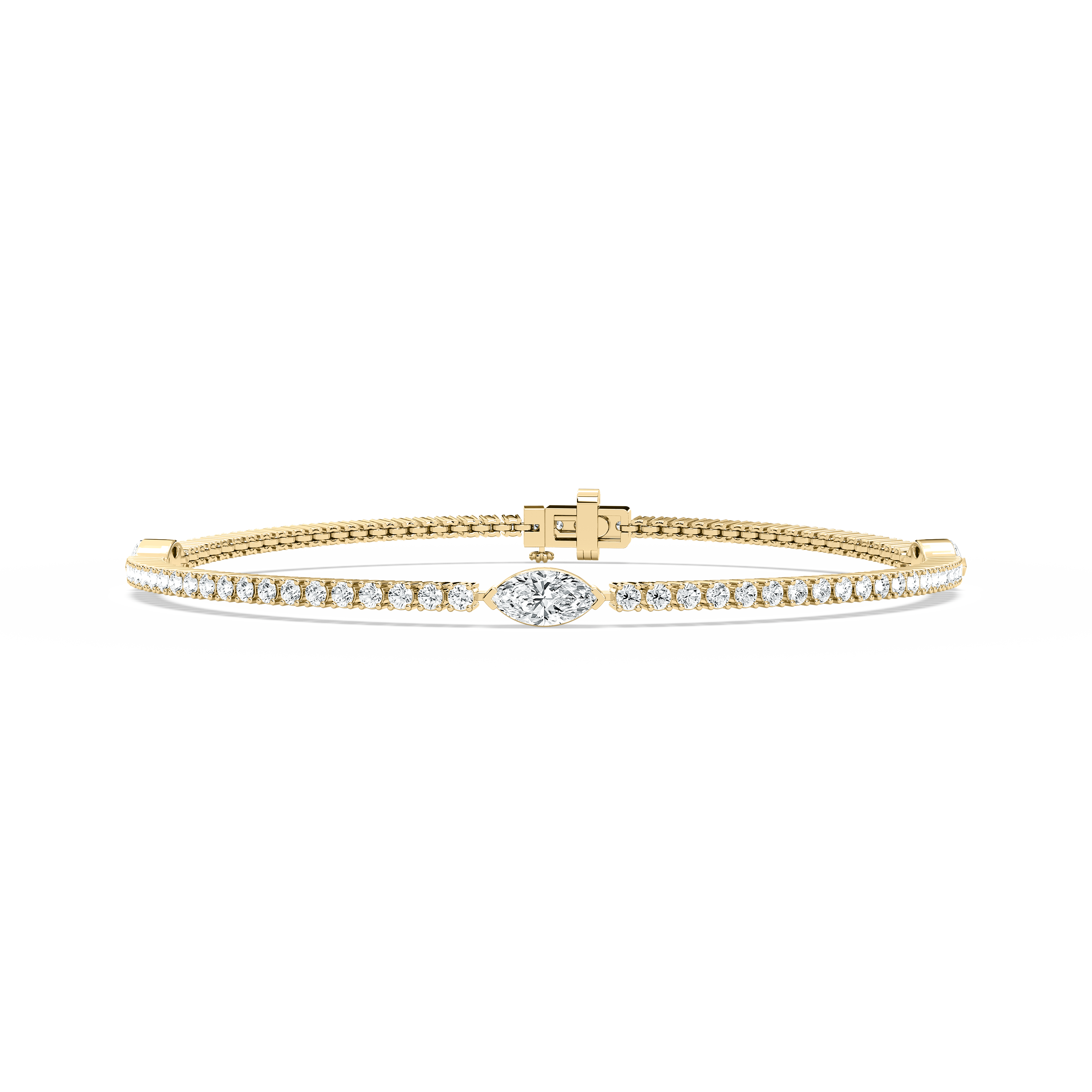 Emerald And Marquise Diamond Lamira Tennis Bracelet