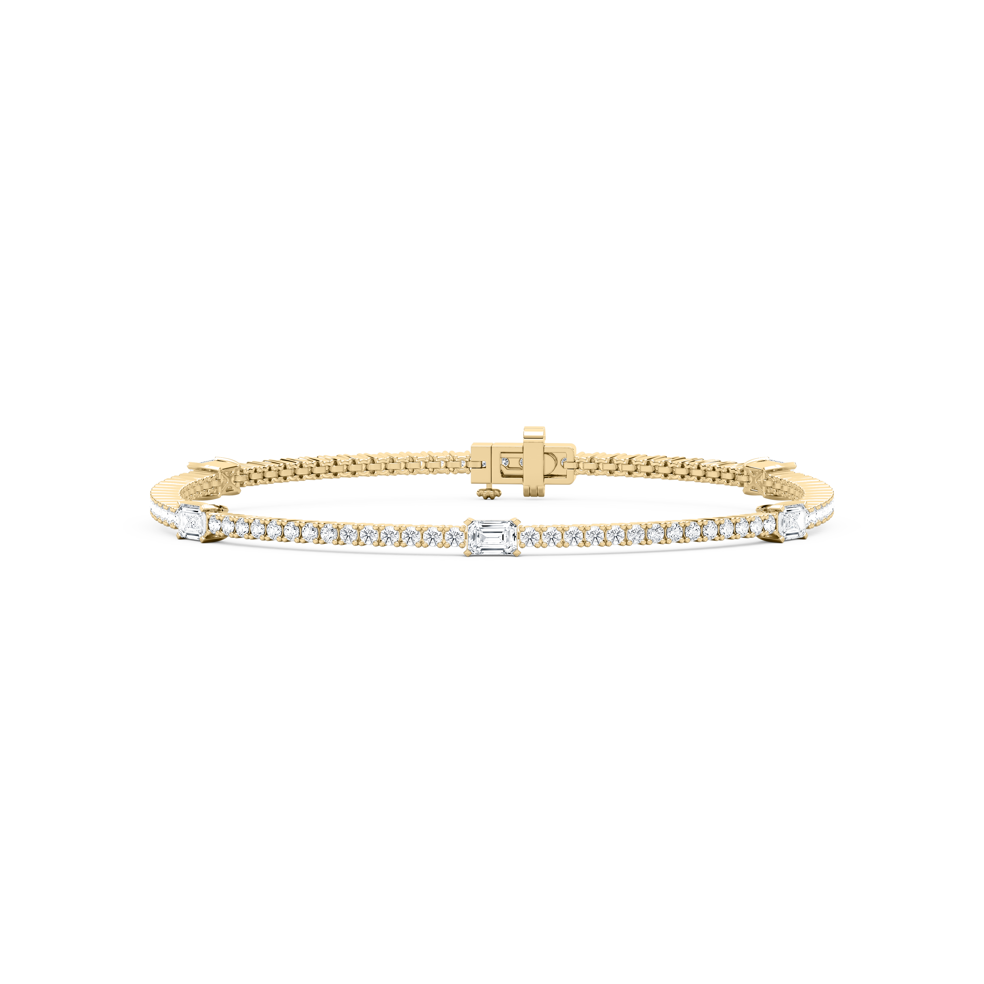 Round And Emerald Diamond Urania Fashion Bracelet