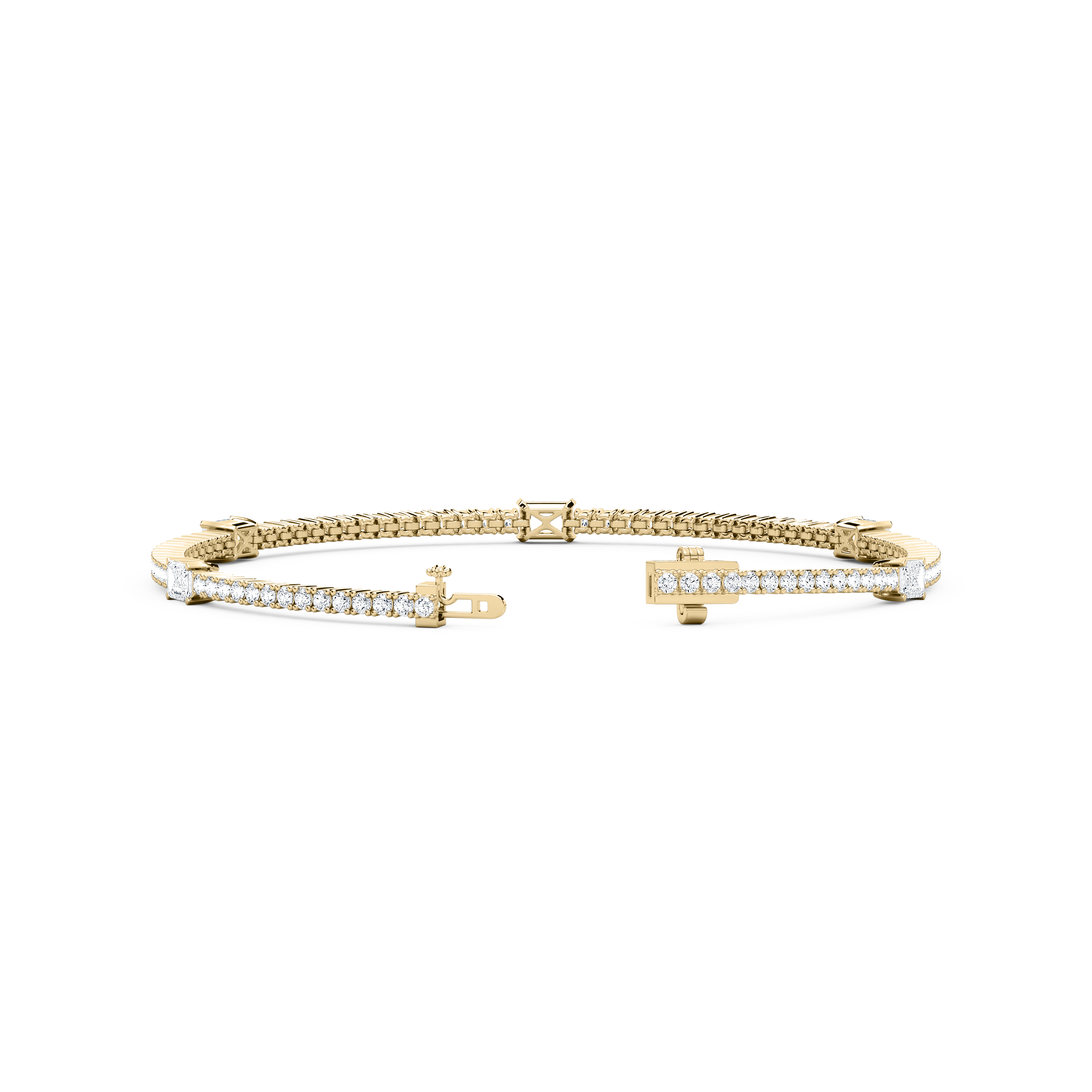 Round And Emerald Diamond Urania Fashion Bracelet