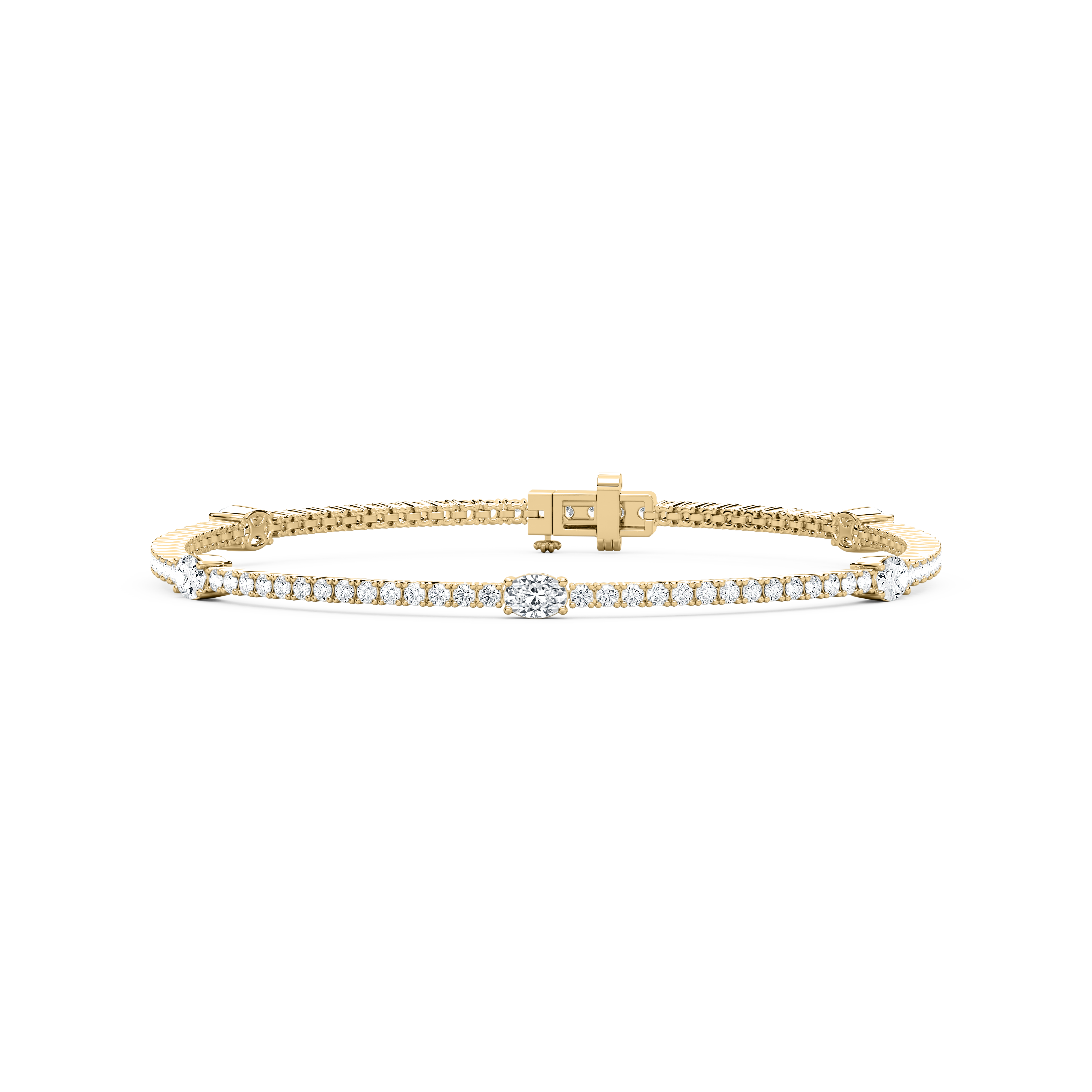 Oval And Round Diamond Seateria Tennis Bracelet
