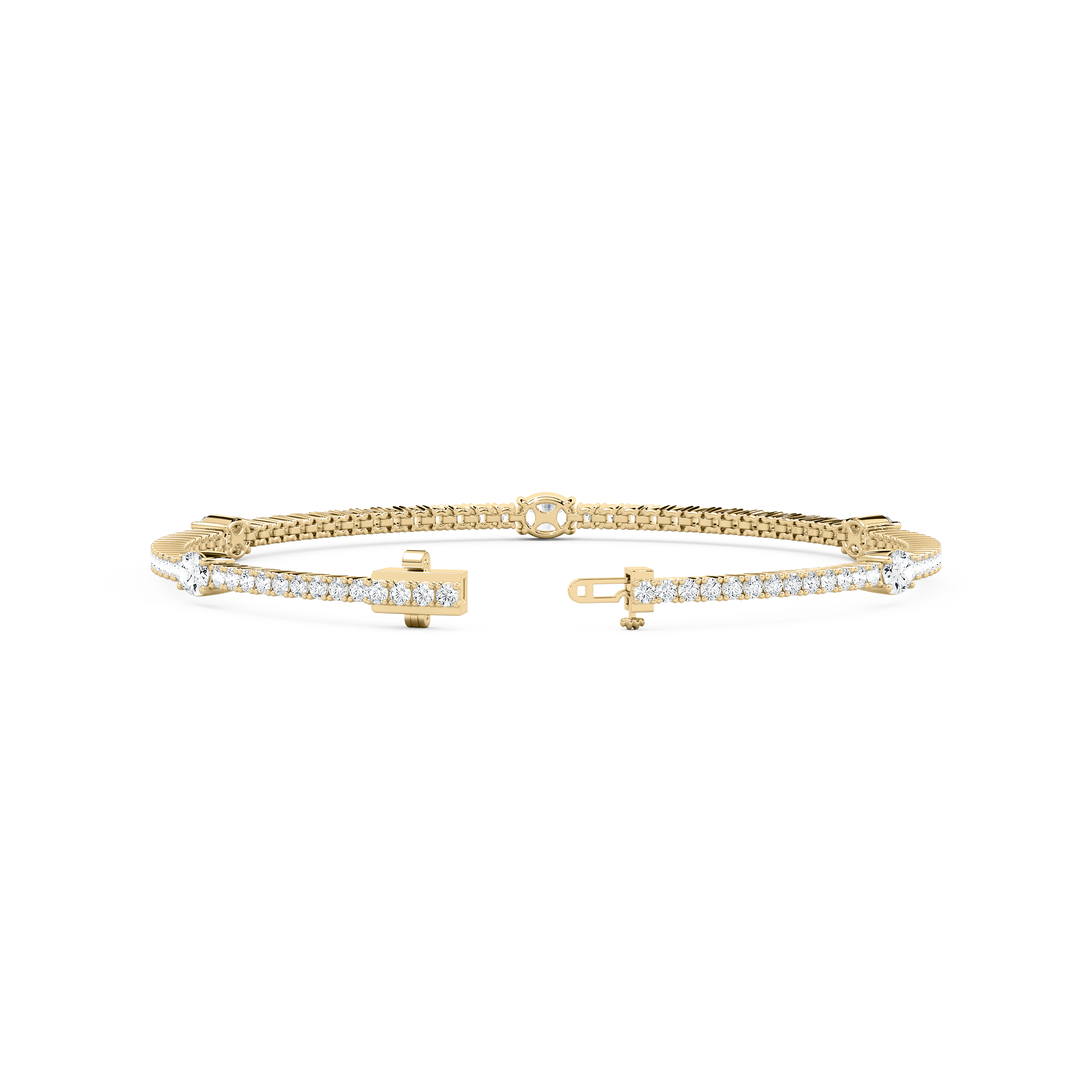 Oval And Round Diamond Seateria Tennis Bracelet
