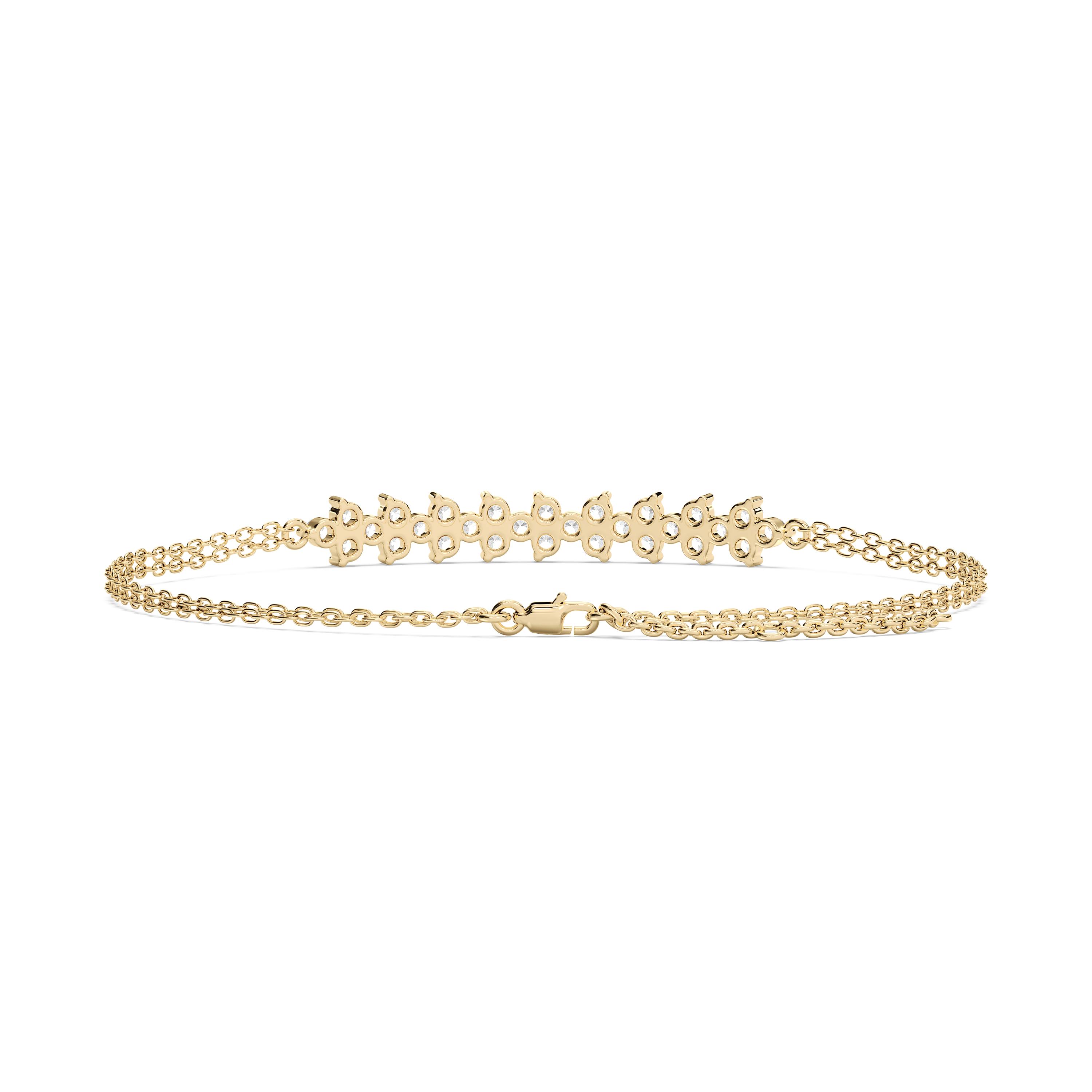 Round Diamond Victory Blossom Chain Bracelet